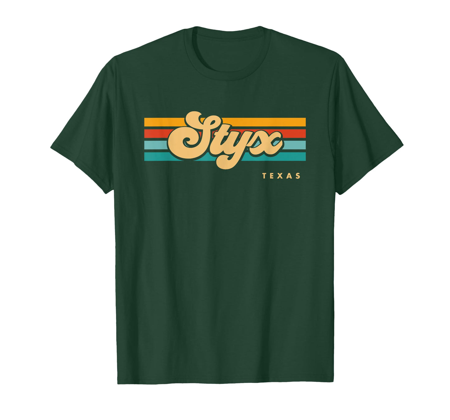 Vintage Sunset Stripes Styx, Texas T-Shirt