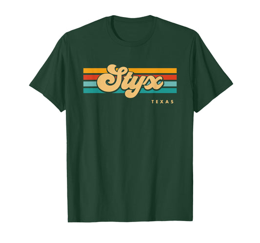 Vintage Sunset Stripes Styx, Texas T-Shirt