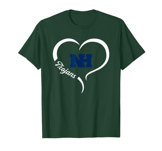 North Hardin Trojans Logo Half Heart Slogan HS T-Shirt