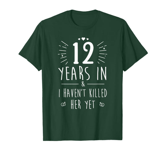 12th Wedding Anniversary for Him & Husband 12 Years Marriage T-Shirt