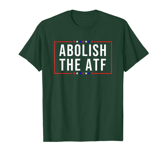 Pro 2A Tees Unisex-Adults Patriotic Modern Black Short Sleeve Crew Neck T-Shirt Small Abolish the ATF Gun Control