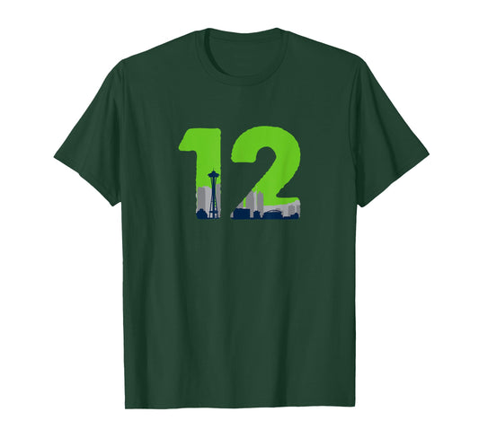 12 Seattle Sports Fan Skyline T-Shirt T-Shirt