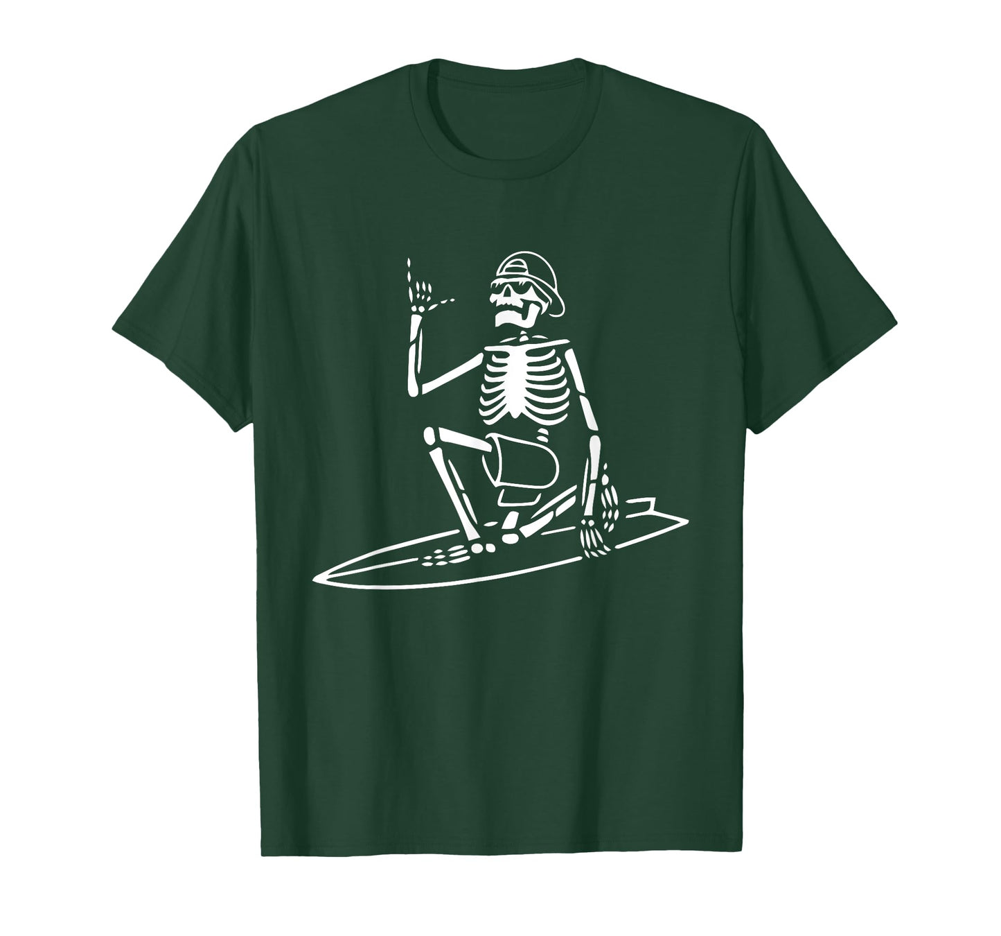Skeleton Surfing Lazy Halloween Costume Skull Bones Surfer T-Shirt