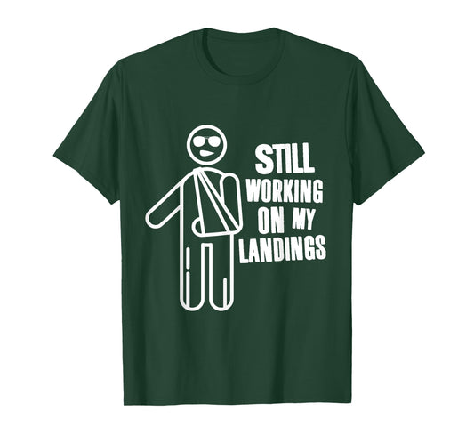 Funny Broken Arm Gift - Working on Landings Kids Get Well T-Shirt
