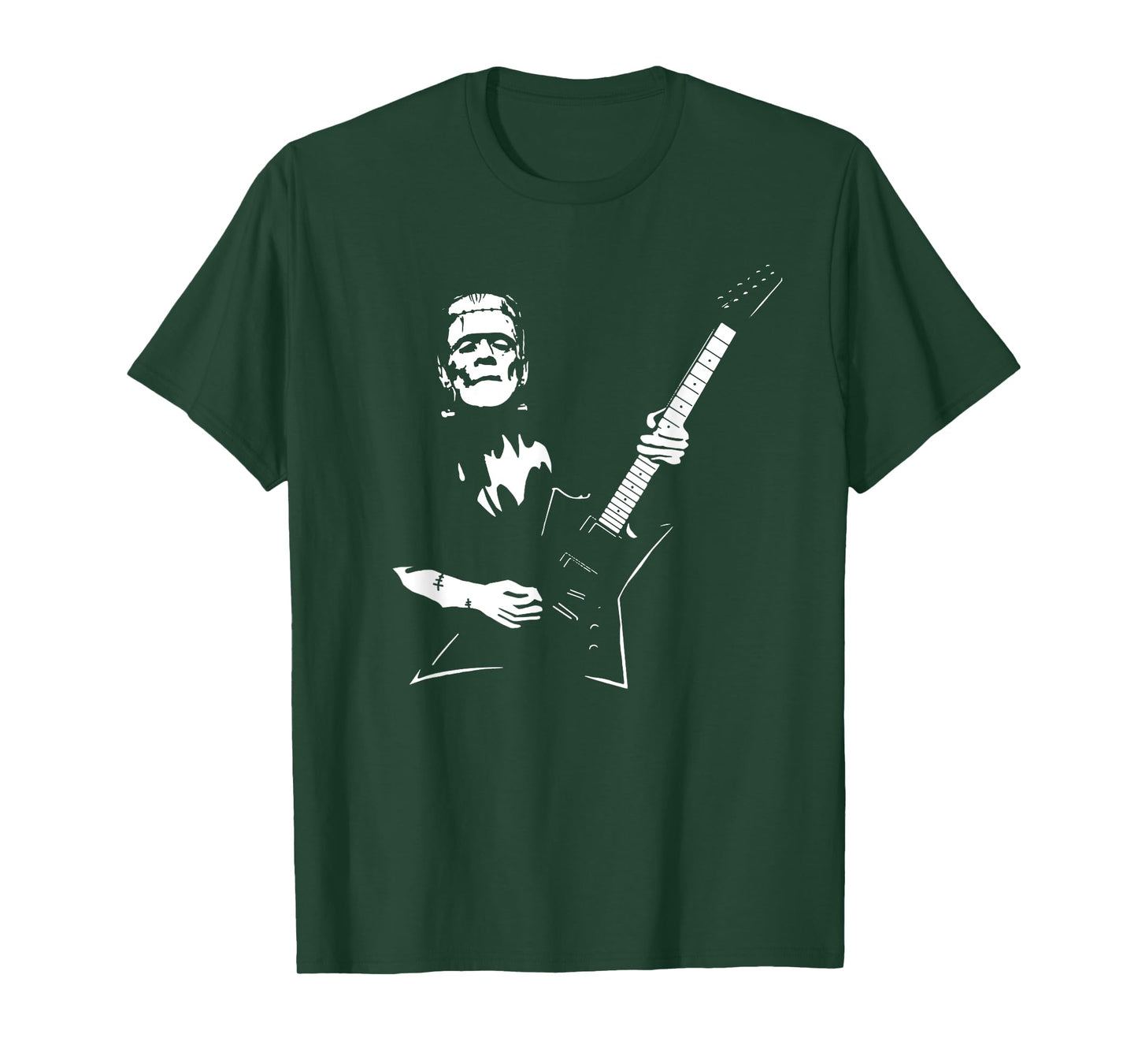 Frankenstein plays an electric guitar T-Shirt