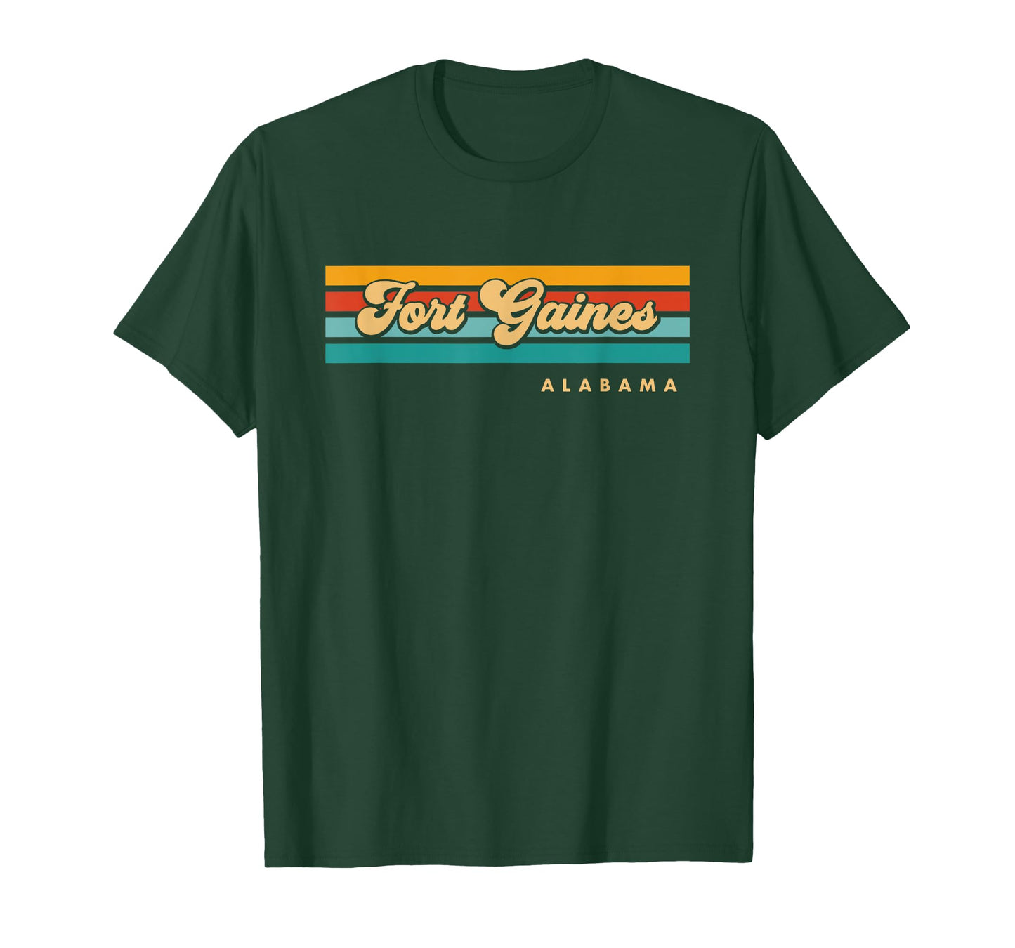 Vintage Sunset Stripes Fort Gaines, Alabama T-Shirt