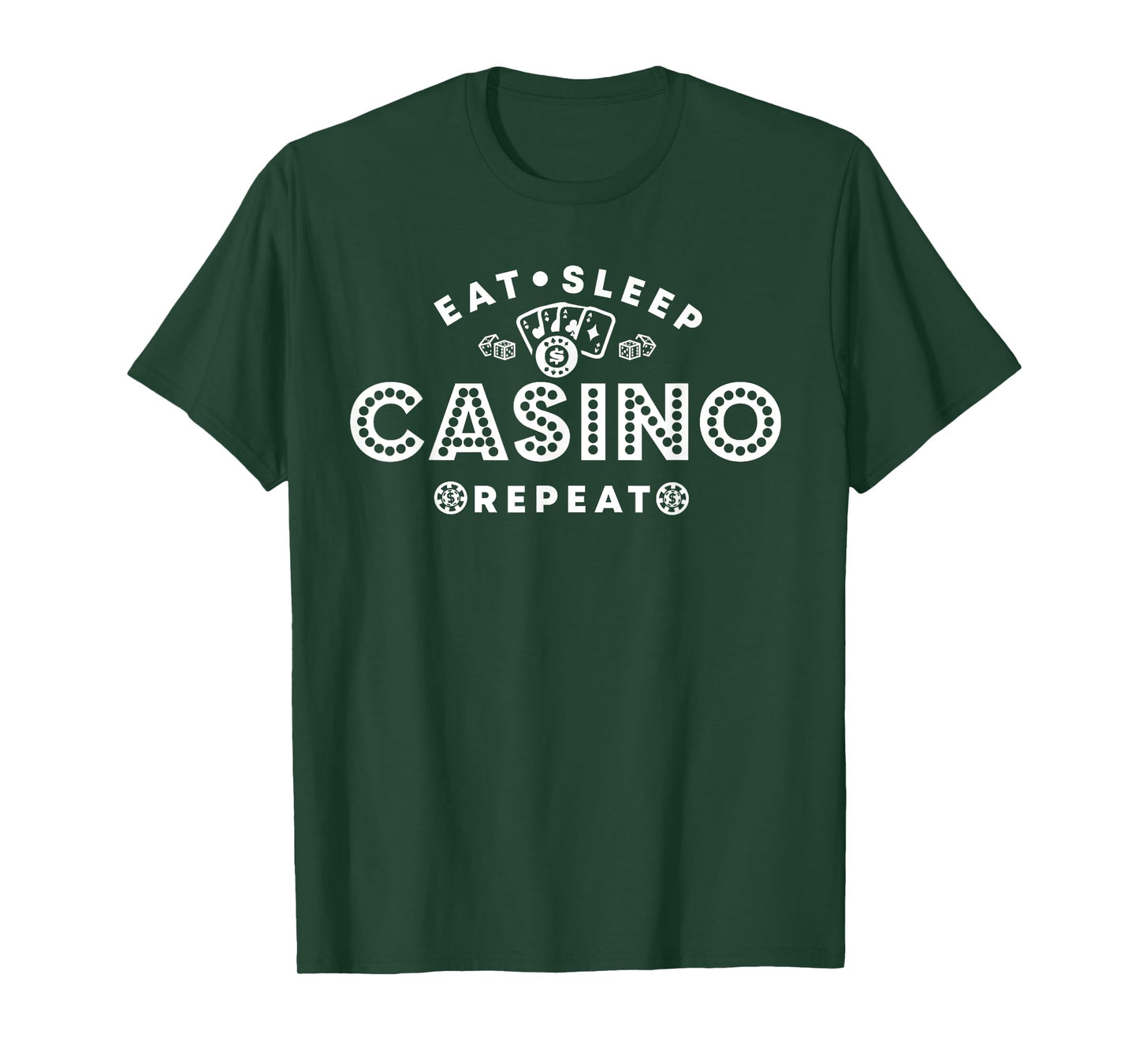 Food Sleep Casino Repeat | Funny Casino Lucky Sp T-Shirt