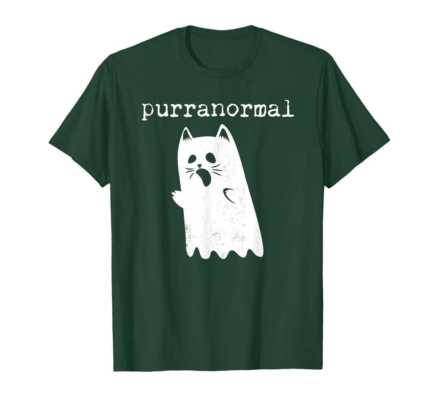 Purranormal Funny Cat Halloween T Shirt Paranormal Ghost Tee T-Shirt for Men Women Kids