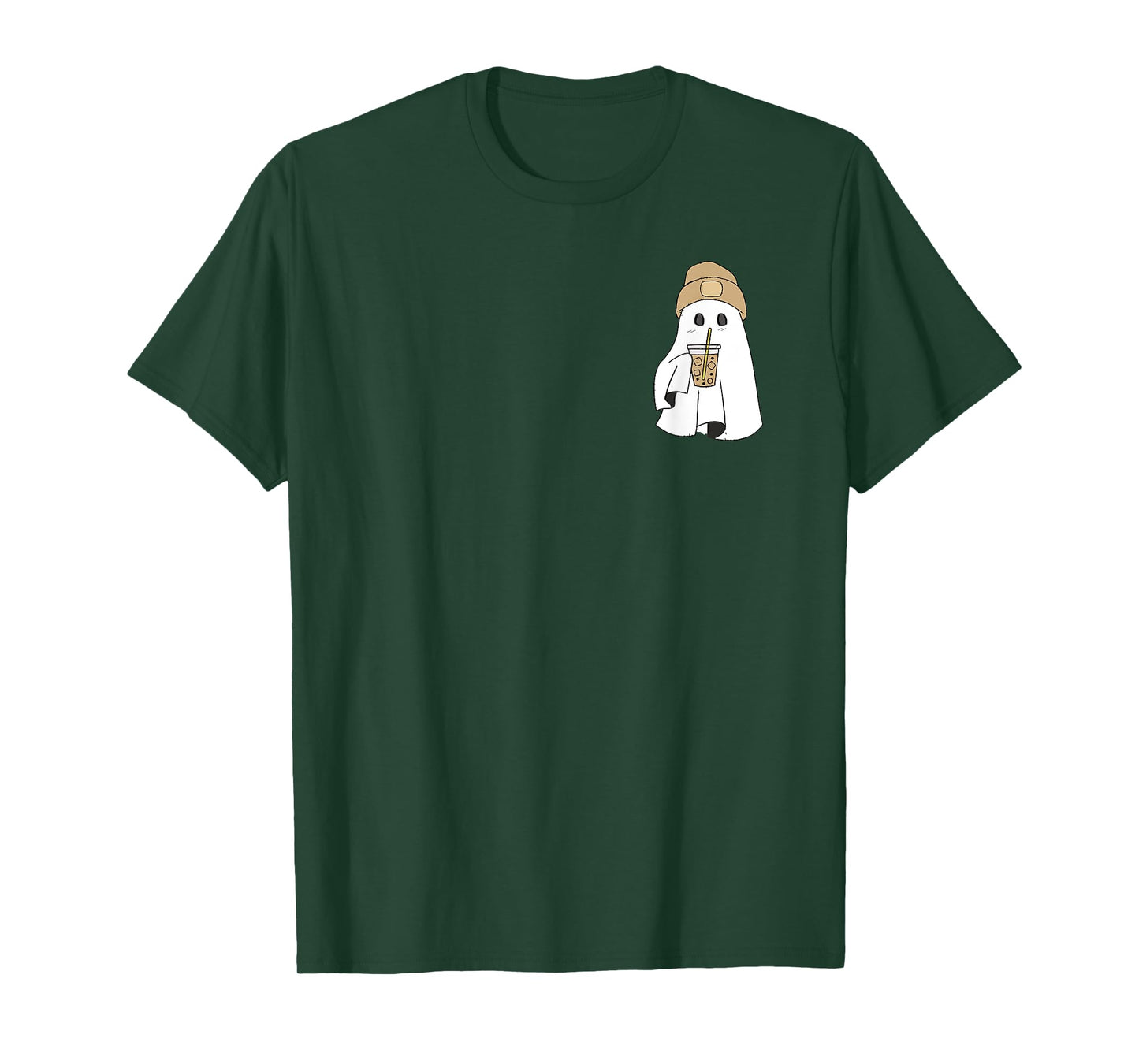Spooky Season Cute Retro Ghost Ice Coffee Halloween Costume T-Shirt