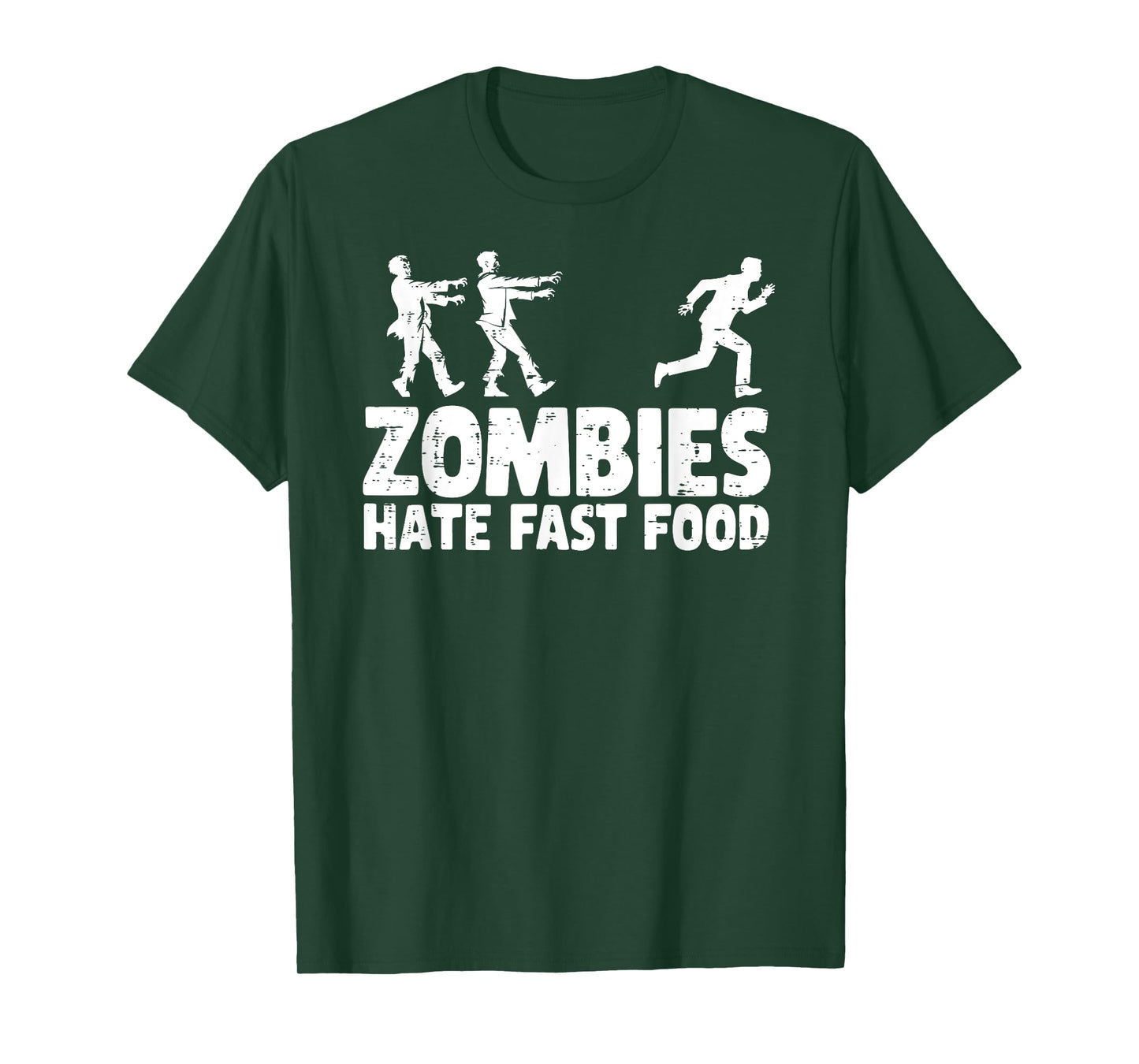 Zombies Hate Fast Food Funny Halloween Running T-Shirt