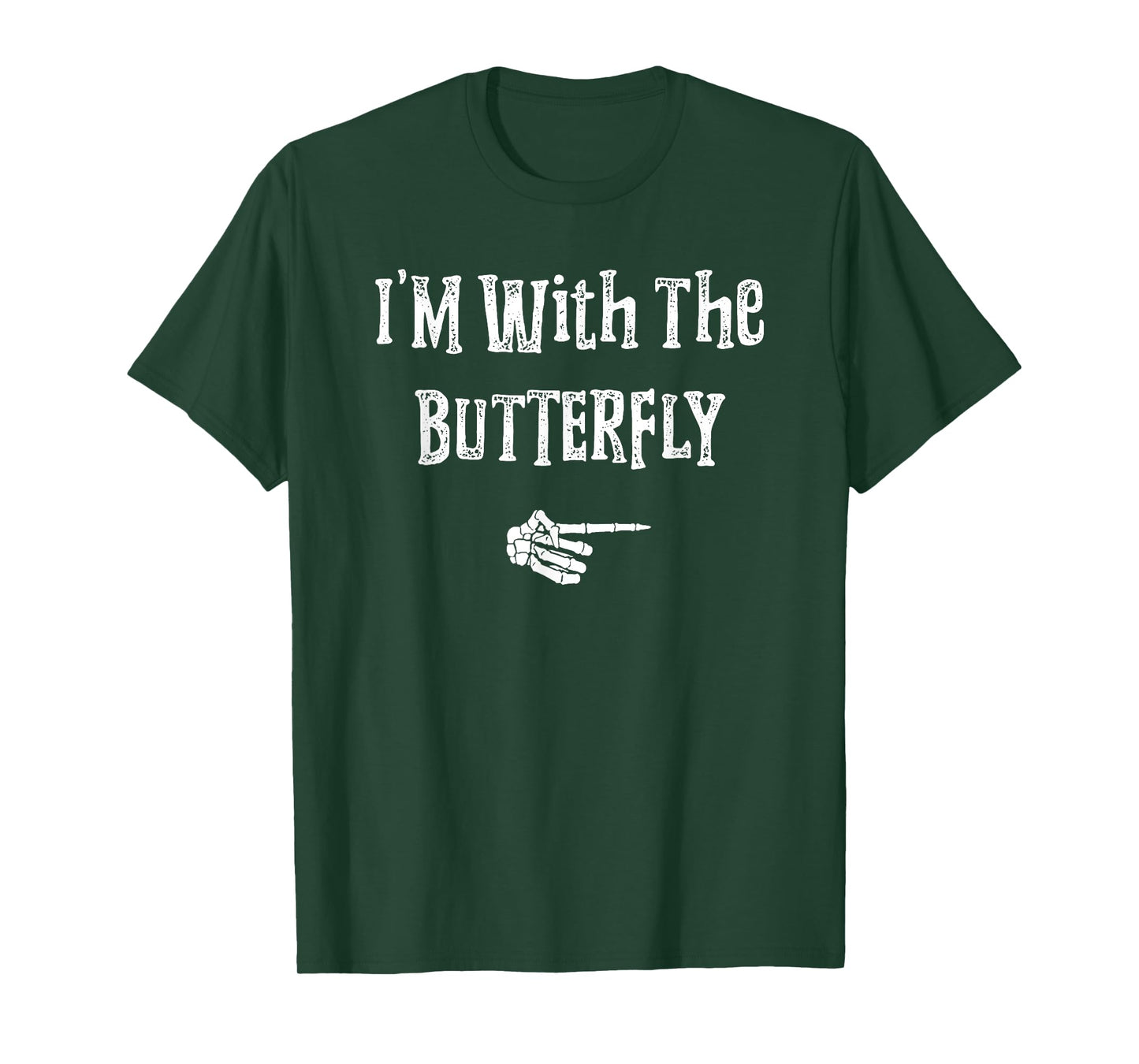 I'm With Butterfly Halloween Costume Funny Couples Matching T-Shirt