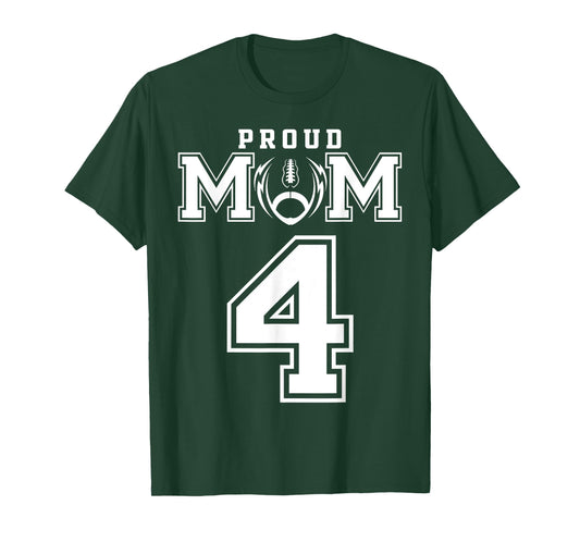 Custom Proud Football Mom Number 4 Personalized For Women T-Shirt