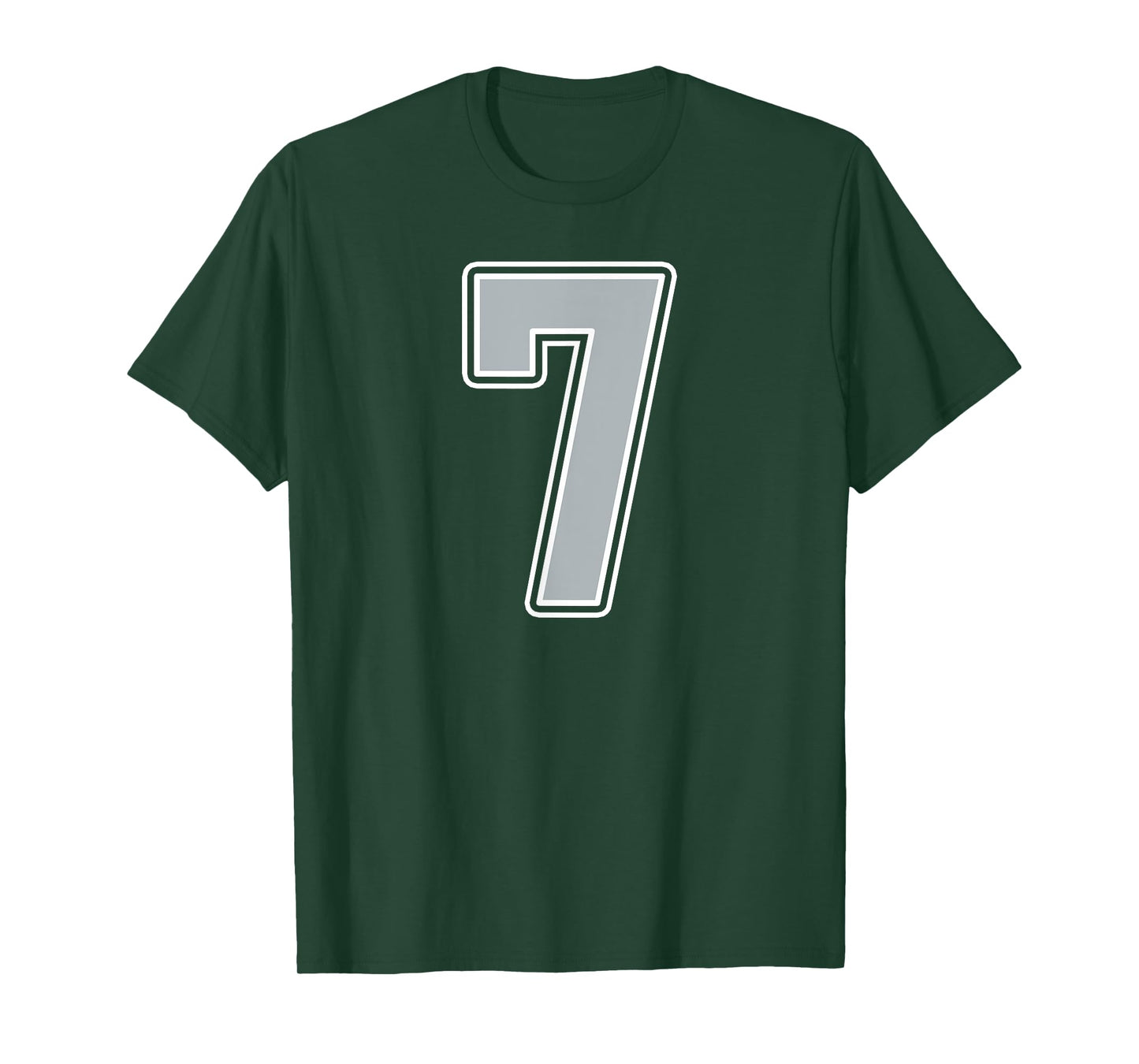 Silver Black White Number 7 Jersey Player Uniform #7 T-Shirt