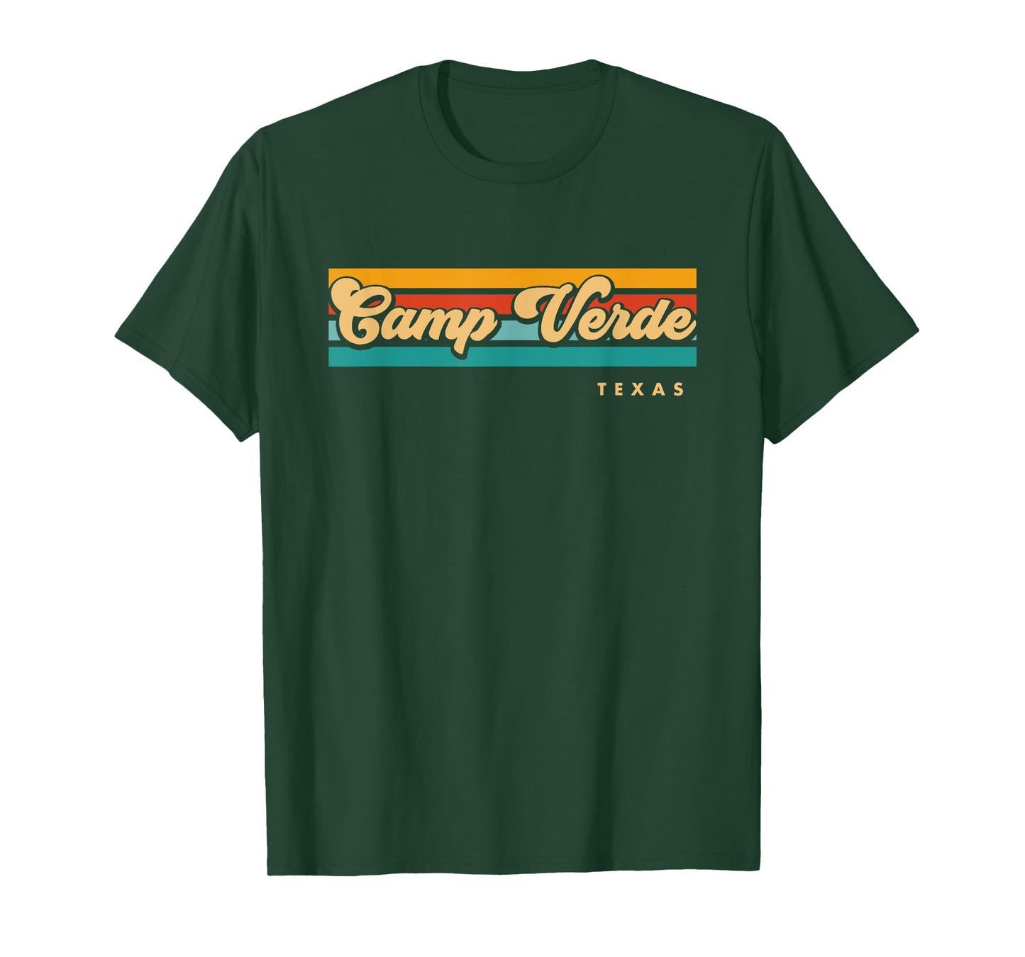 Vintage Sunset Stripes Camp Verde, Texas T-Shirt