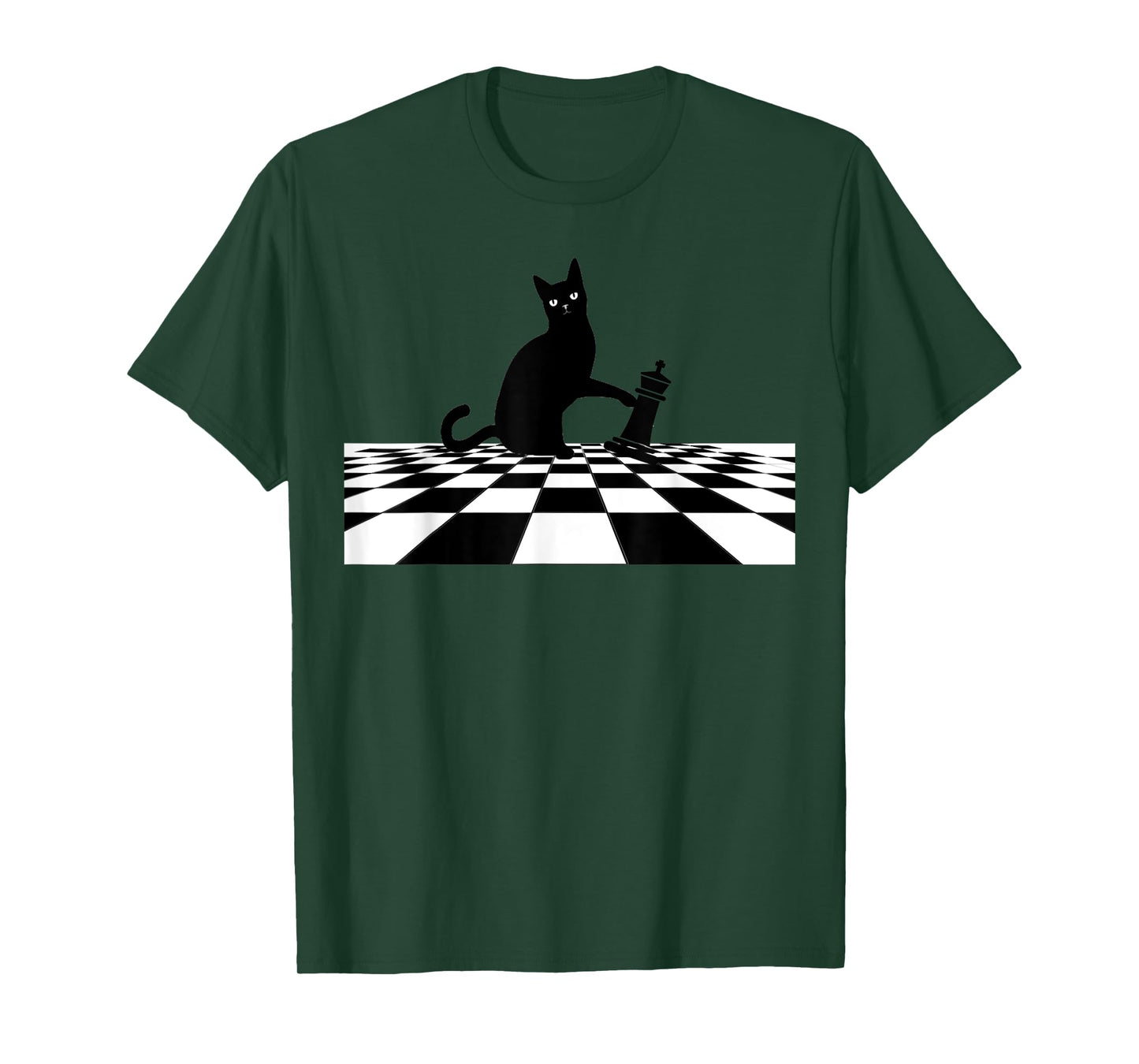 Ornery Cat Tipping Chess Piece Checkmate T-Shirt Tee T-Shirt