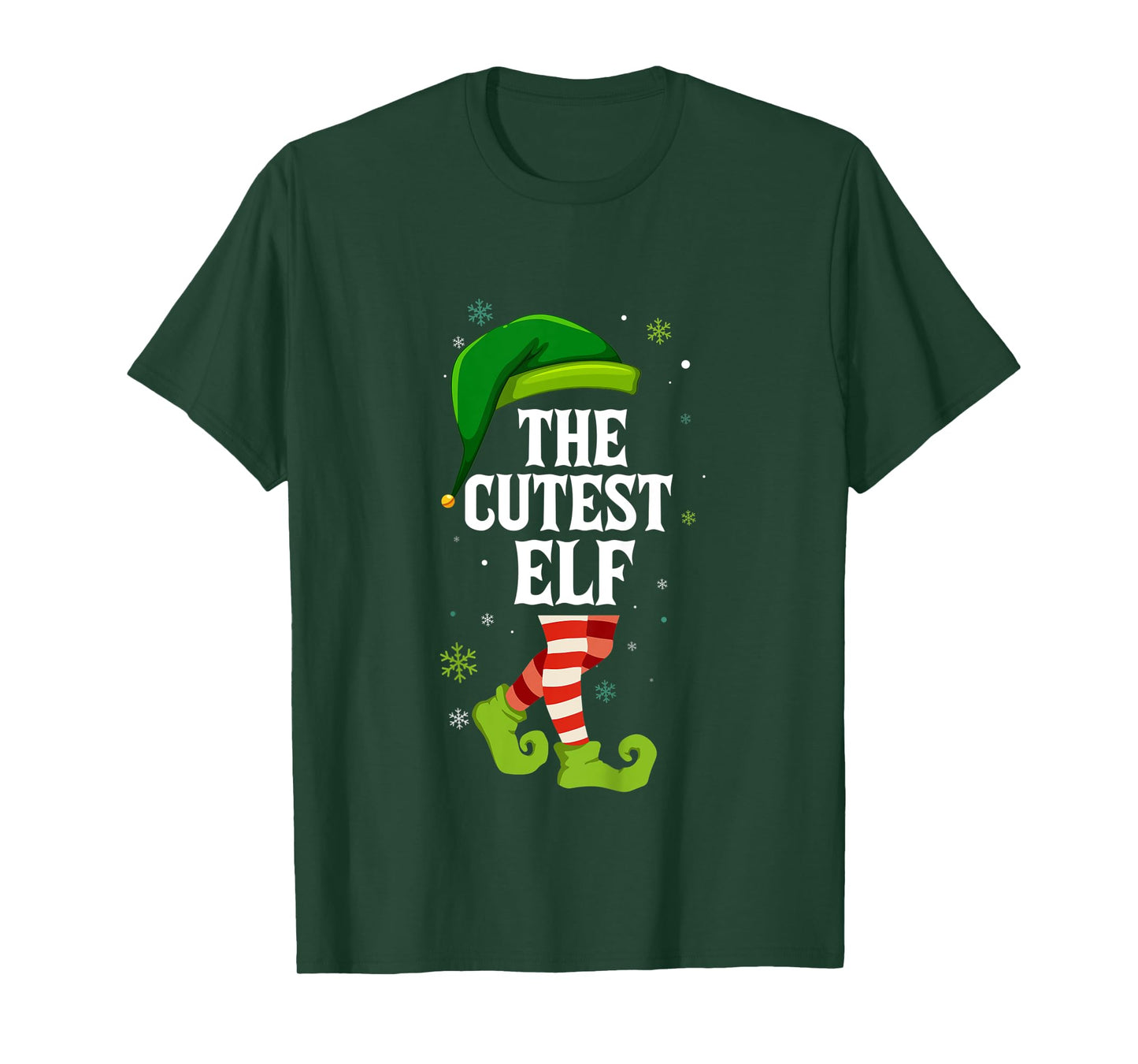 Kids Cutest Elf Matching Family Group Christmas T-Shirt