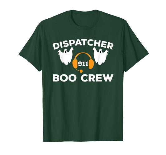 Funny Dispatcher 911 Boo Crew Spooky Halloween Costume T-Shirt