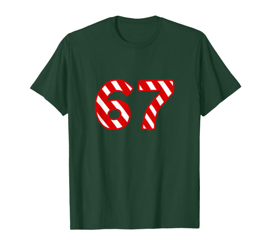 67 Christmas Sweater 6 7 Middle School Candy Cane T-Shirt