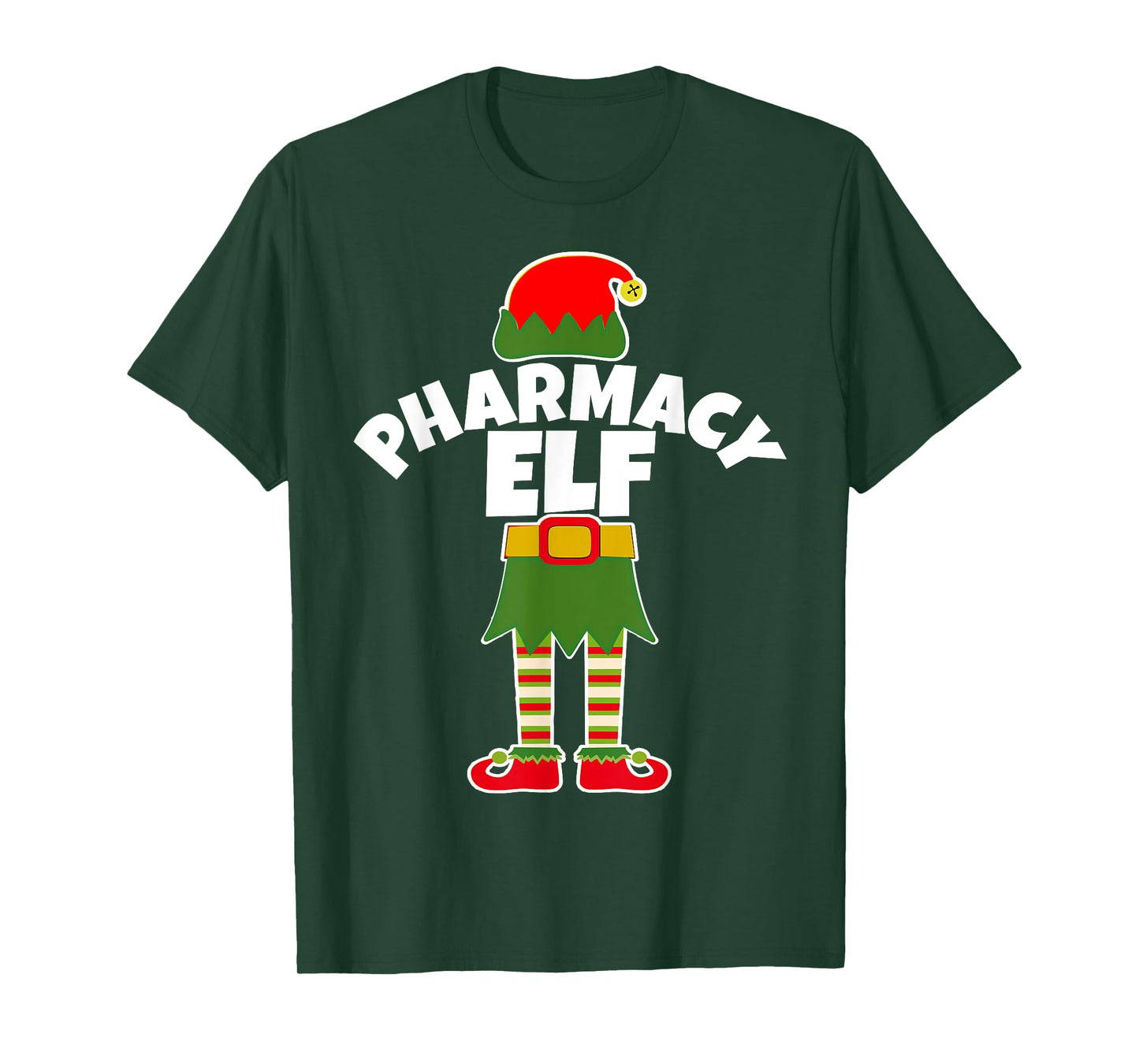 Pharmacy Elf Funny Pharmacist Tech Holiday Christmas T Shirt T-Shirt