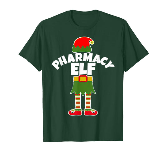 Pharmacy Elf Funny Pharmacist Tech Holiday Christmas T Shirt T-Shirt