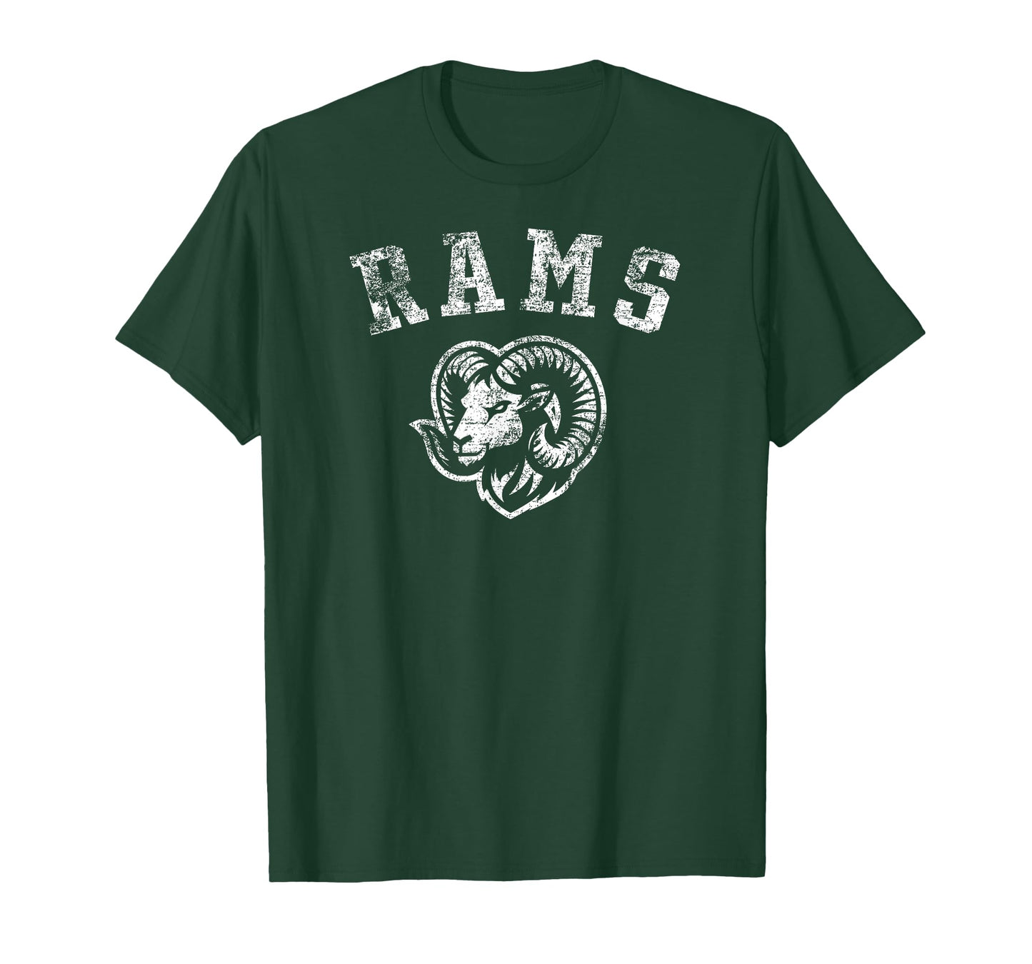 Rams Mascot for Players and Fans Distressed Print T-Shirt