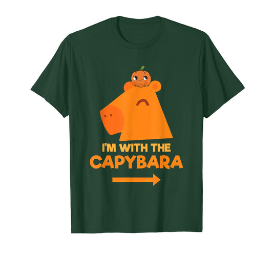 I'm With The Capybara Capy Animal Lover Lazy Halloween T-Shirt