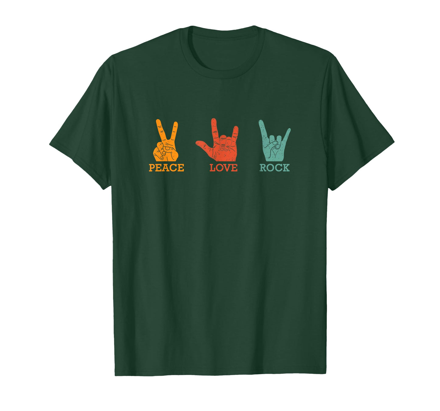 Classic Peace Love Rock Vintage Concert Band Rock Music T-Shirt