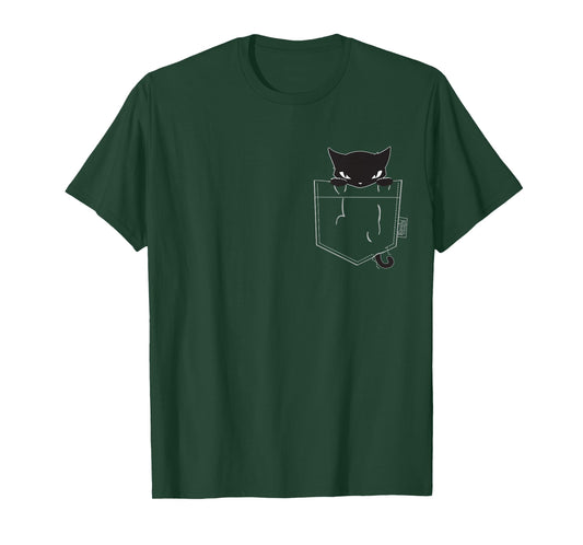 Emily The Strange Women's X-Small Black Pocket Kitty T-Shirt