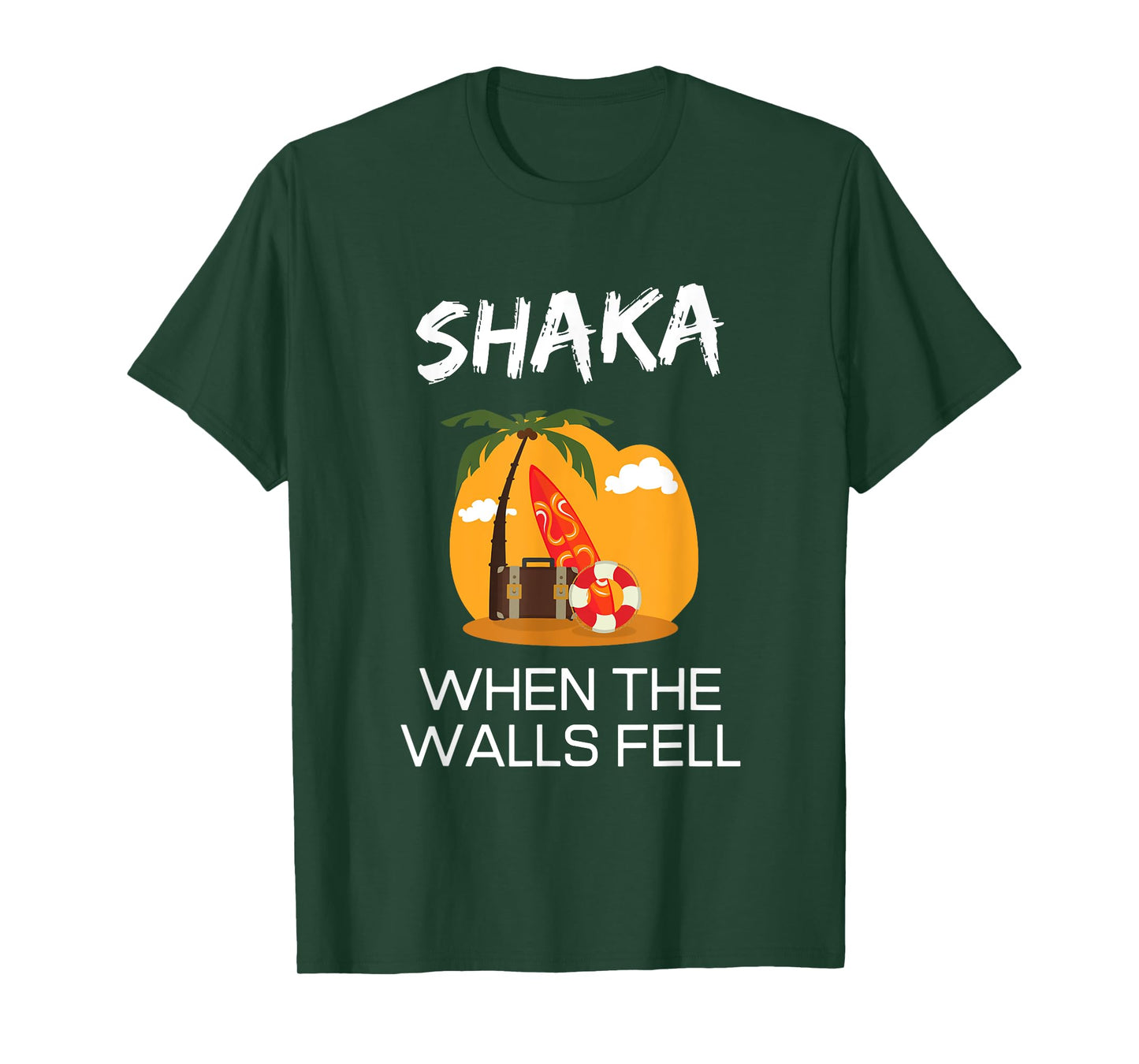 Shaka When The Walls Fell Hawaiian Greetings Alien Language T-Shirt