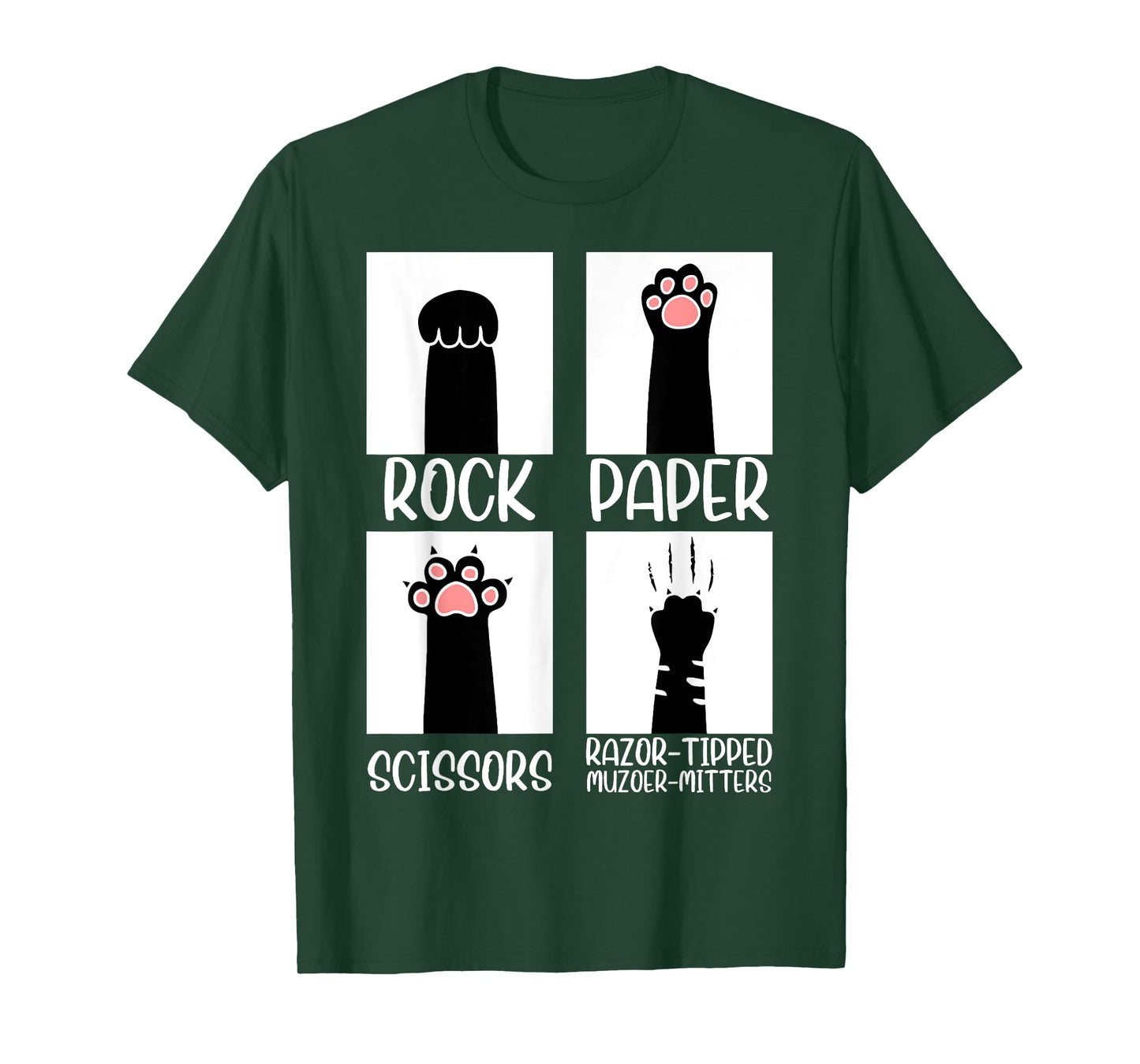 Rock Paper Scissors Hand Game Cute Paw Funny Cat Men Women T-Shirt