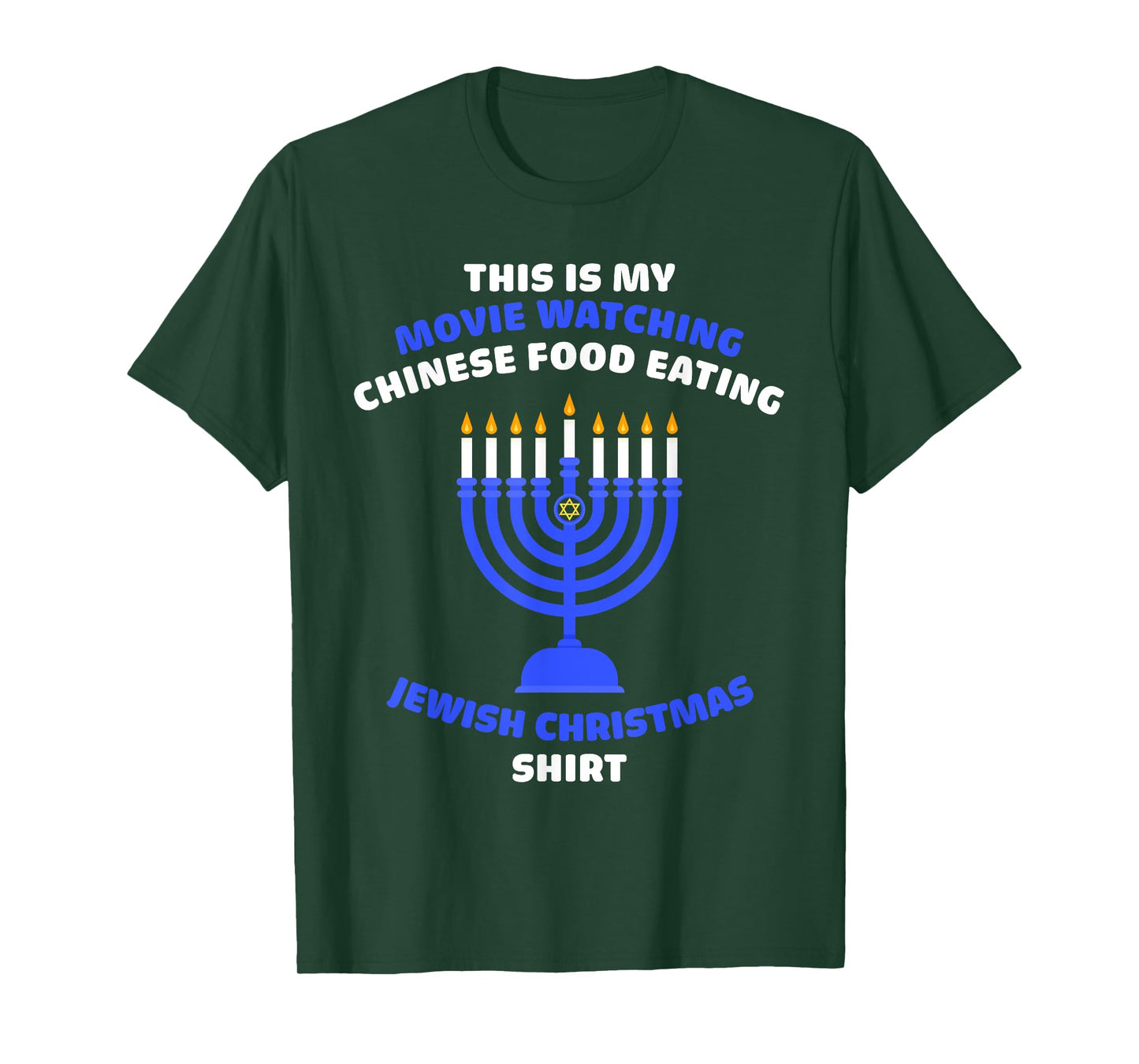 Movie Watching Chinese Food Eating Jewish Christmas Hanukkah T-Shirt