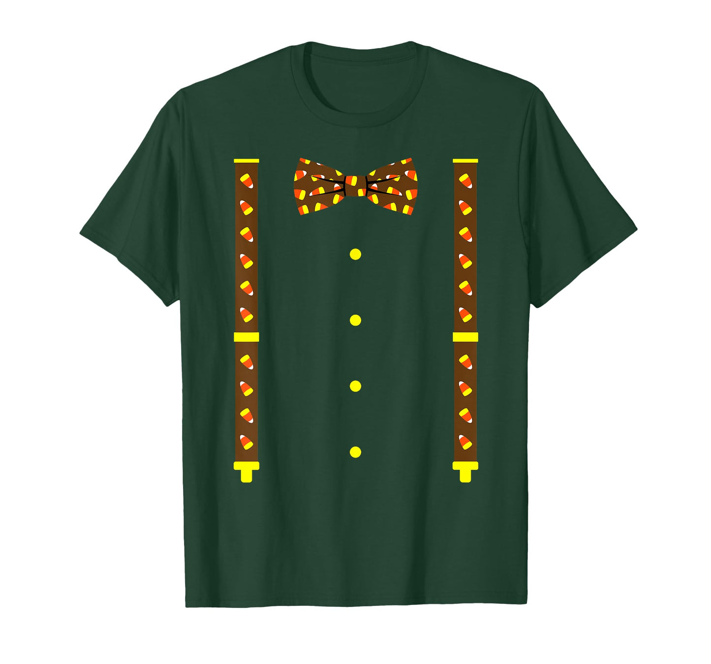 Candy Corn Bow Tie And Suspenders Halloween Costume T-Shirt T-Shirt