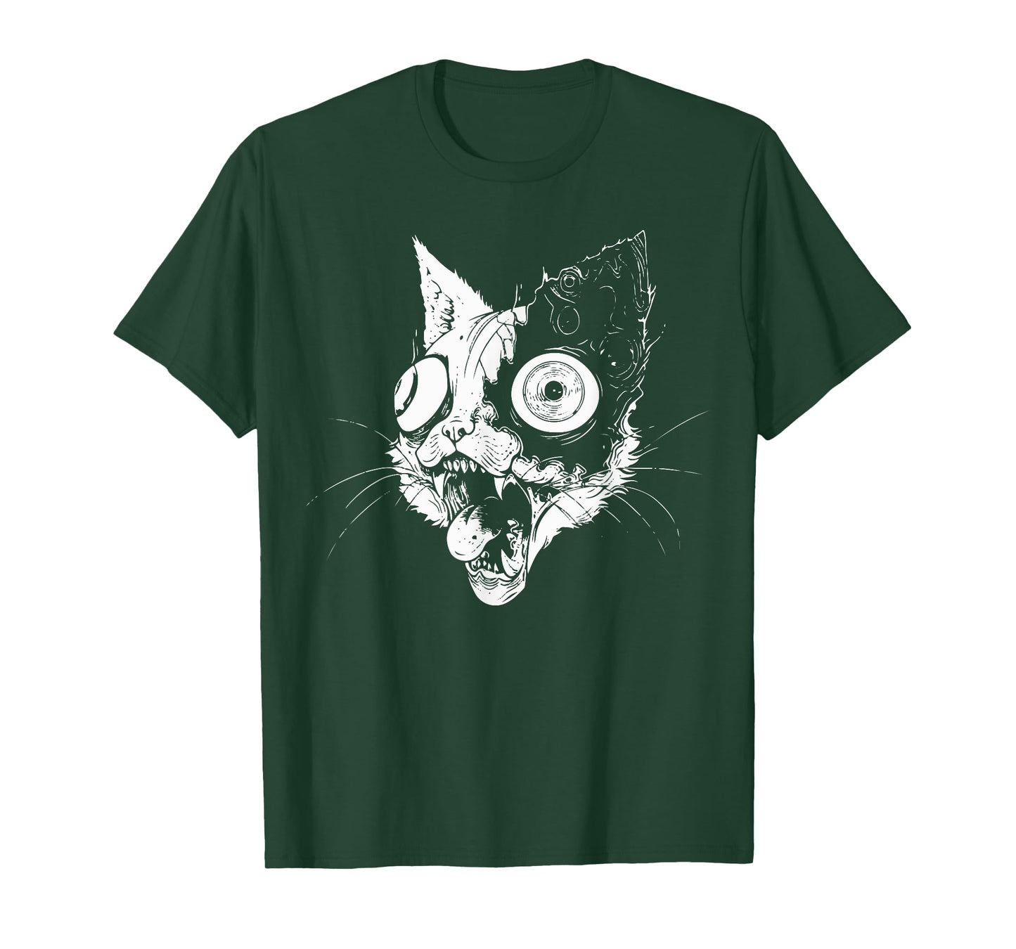 Psychedelic Zombie Cat | Weirdcore Weird Grunge Punk Goth T-Shirt for Men Women