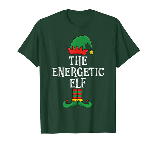 Matching Family Group Funny I'm The Energetic Elf Christmas T-Shirt