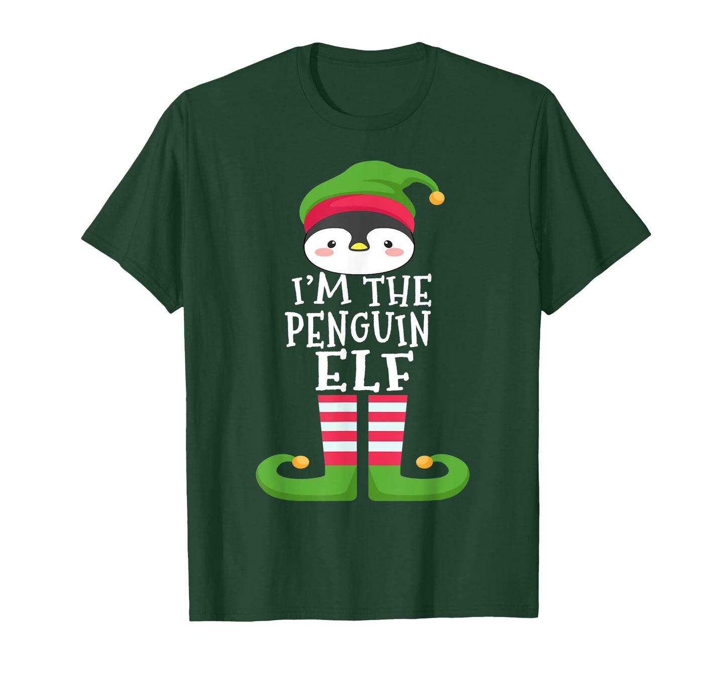 Penguin Lover's Family Matching Christmas Elf Costume Pajama T-Shirt