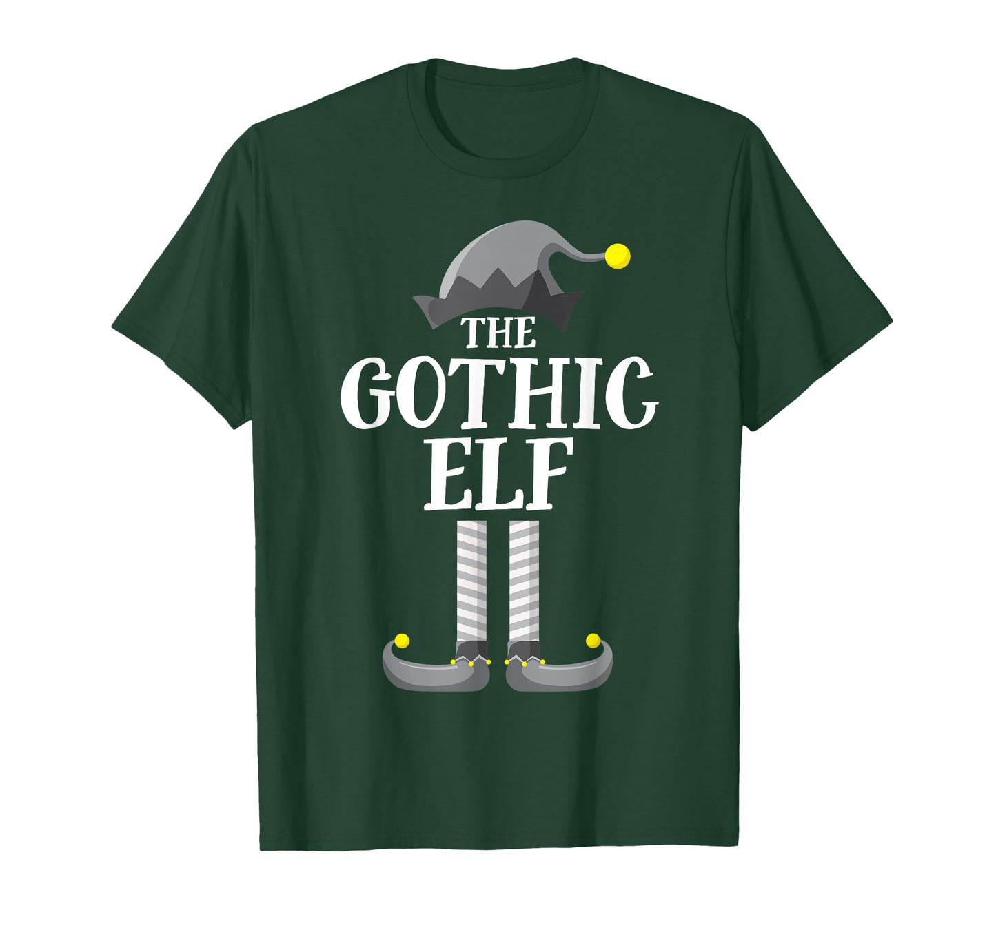 Gothic Black Elf Matching Family Group Christmas Party PJ T-Shirt