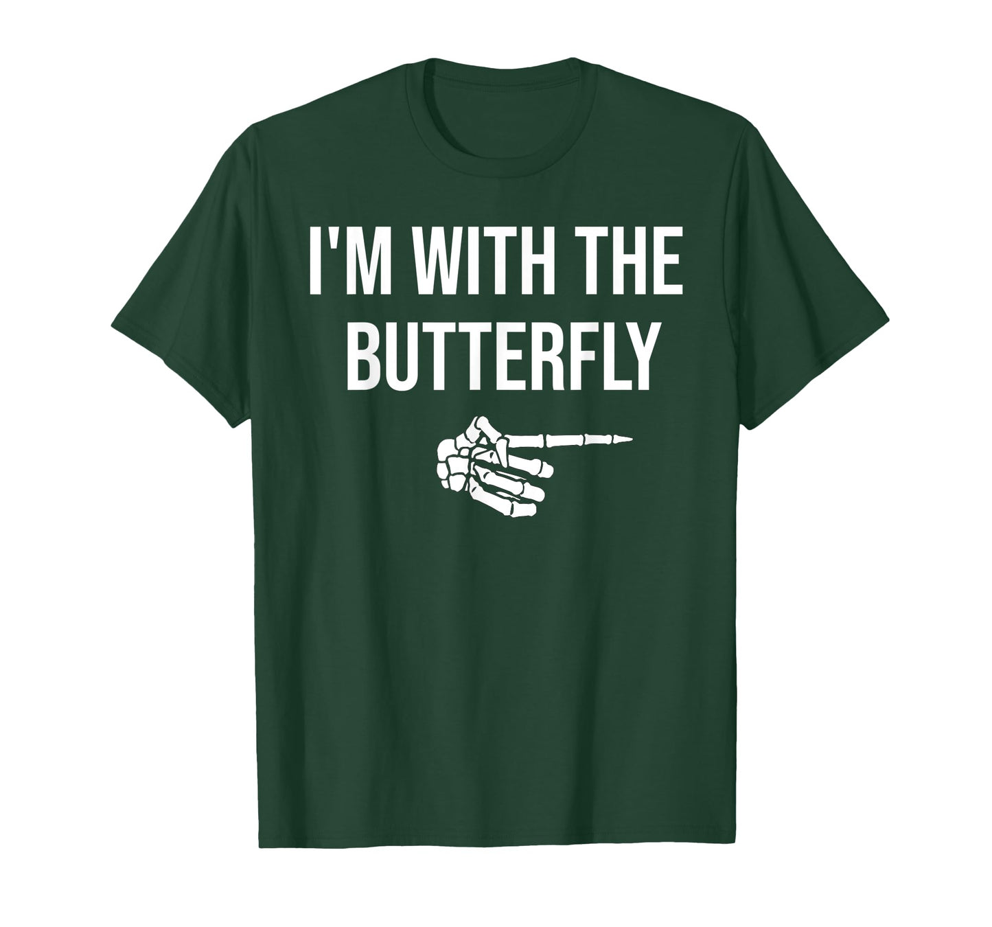 I'm With Butterfly Halloween Costume Funny Matching Couples T-Shirt