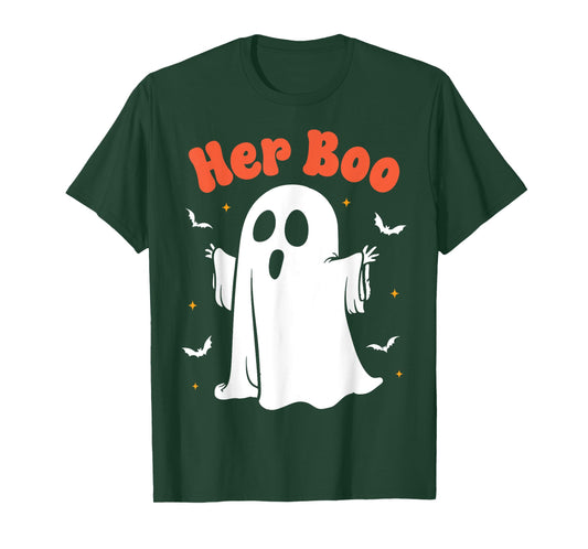 Her Boo & His Boo Funny Matching Halloween Pajama Couples T-Shirt