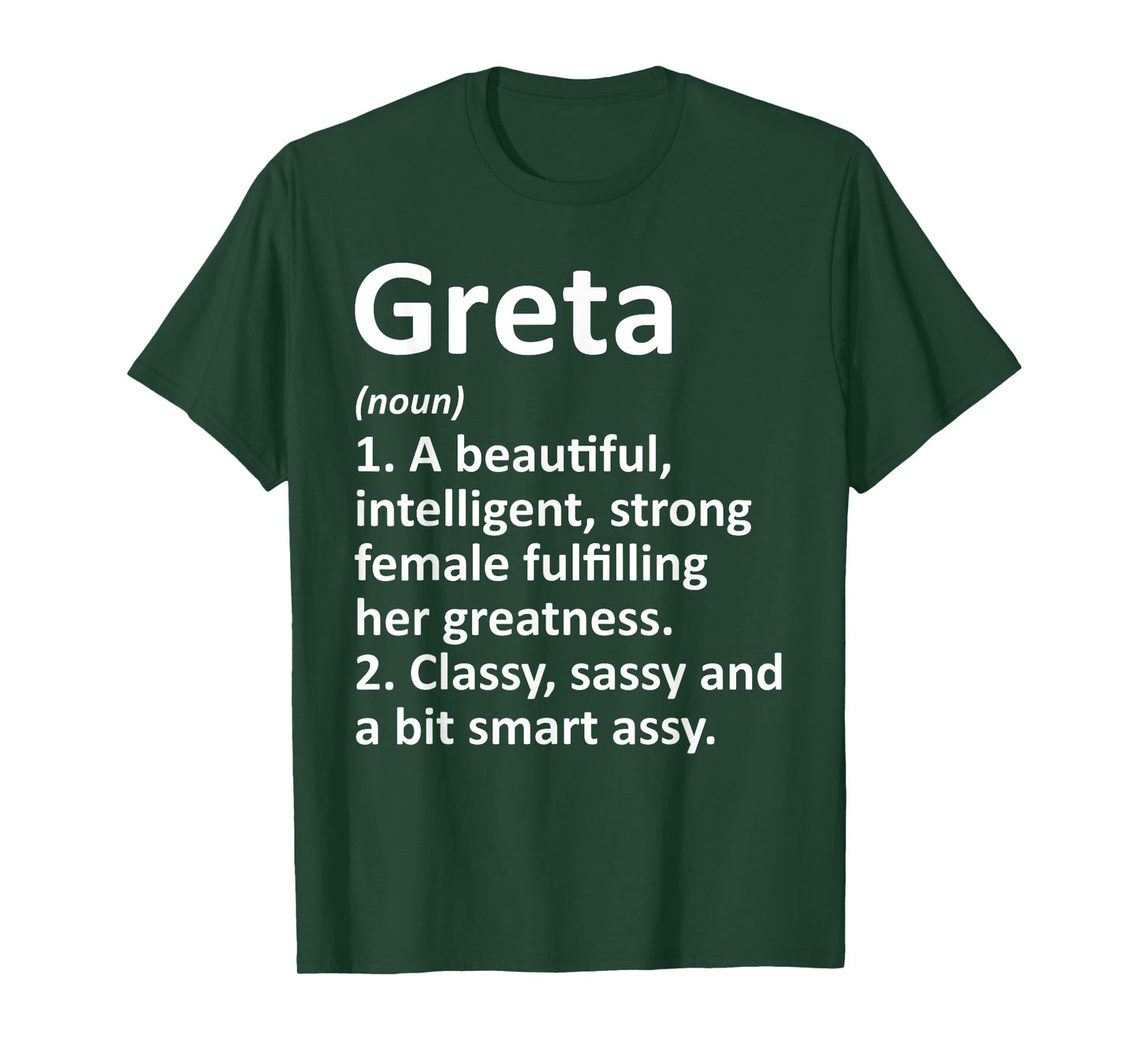GRETA Definition Personalized Name Funny Christmas Gift T-Shirt