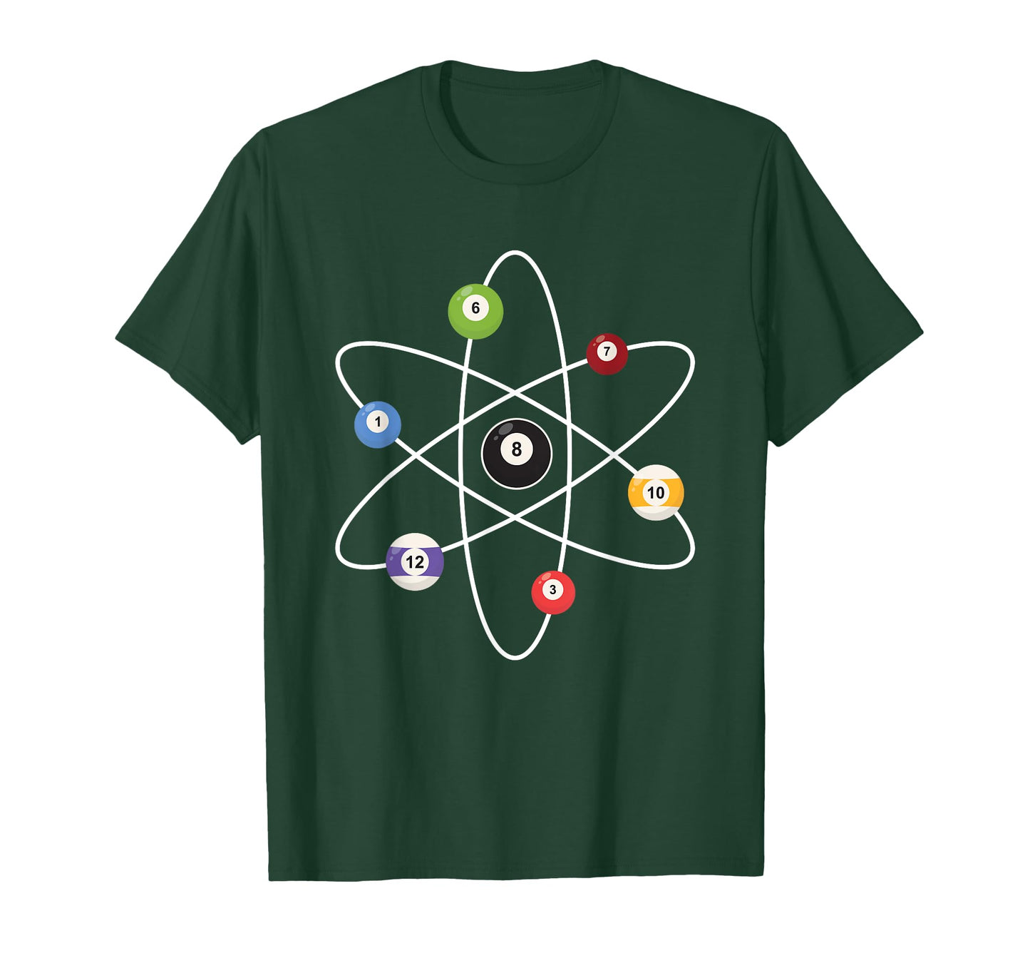 Cue Ball Atoms - Billiard Lover Pool Player Game Sports T-Shirt