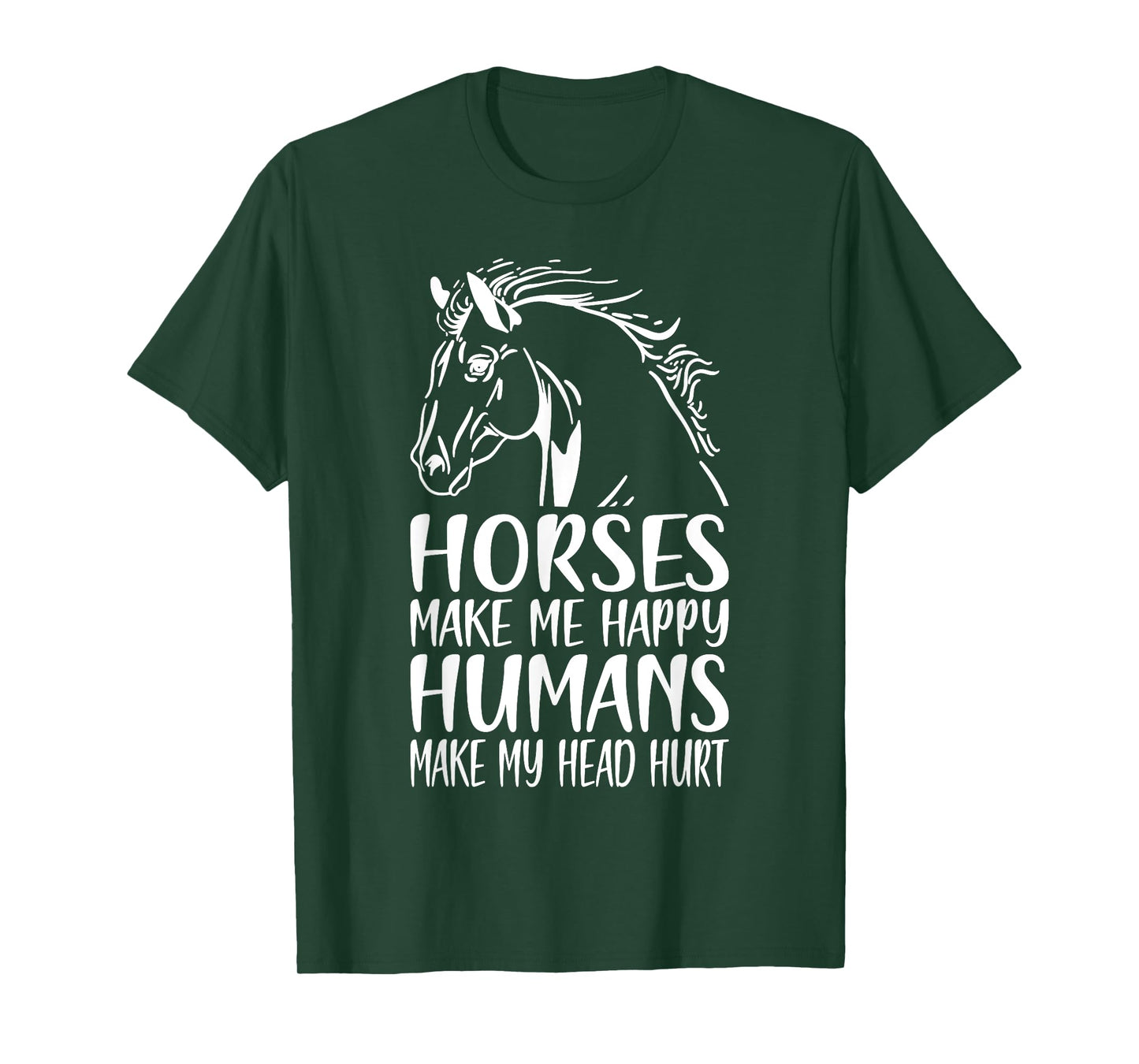 Horses Make Me Happy Humans Make My Head Hurt Horse Rider T-Shirt