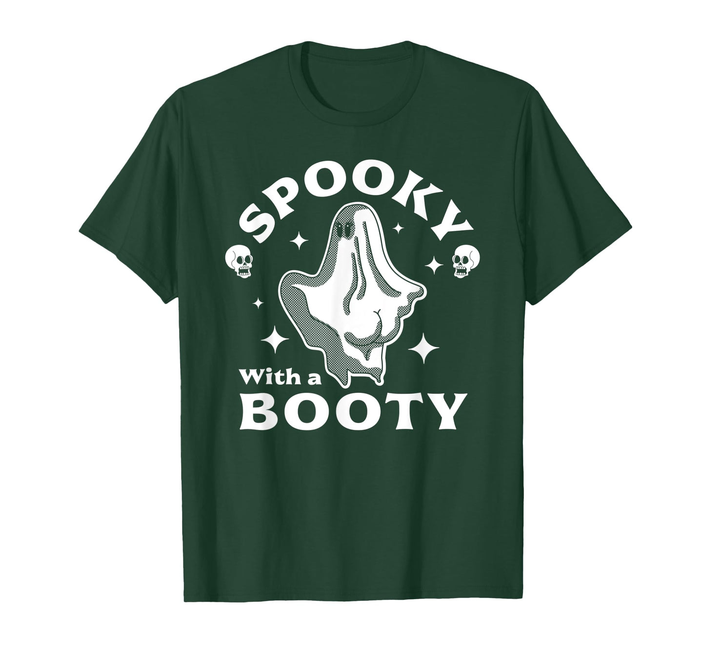 Spooky with a Booty Funny Halloween Ghost & Skulls T-Shirt