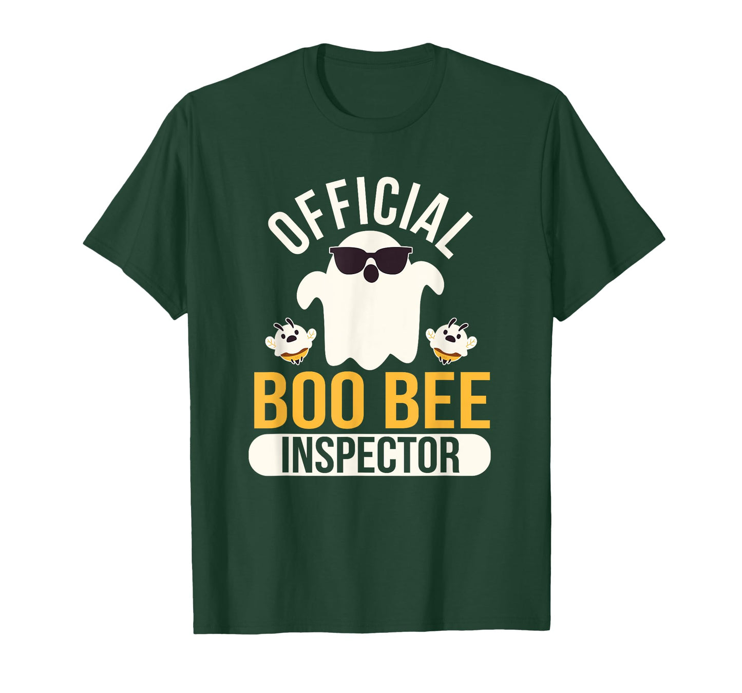 Official Boo Bee Inspector Halloween Humor Funny Ghost T-Shirt