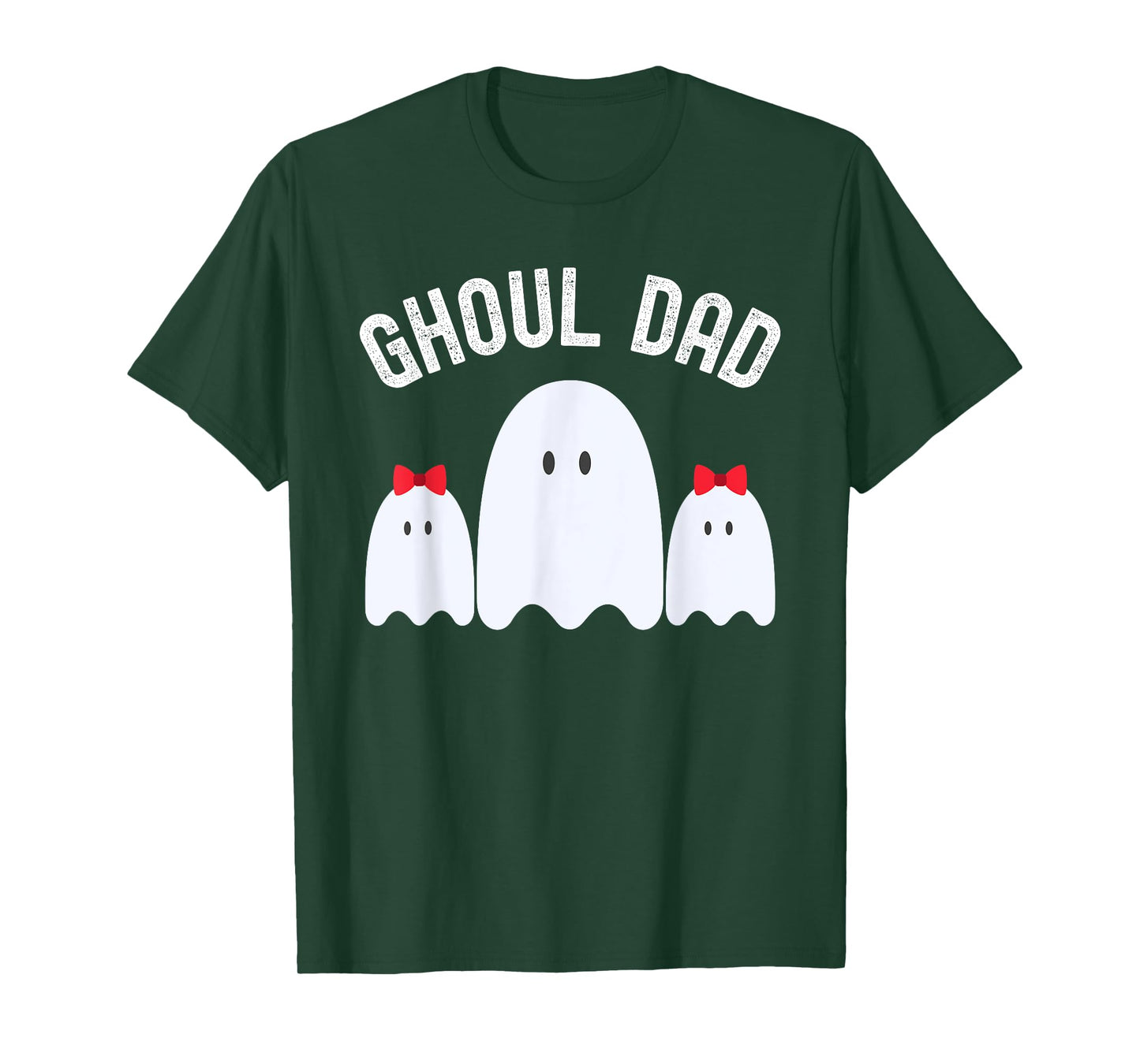 Ghoul Dad, Halloween Daddy Ghost Father of Two Ghost Girls T-Shirt