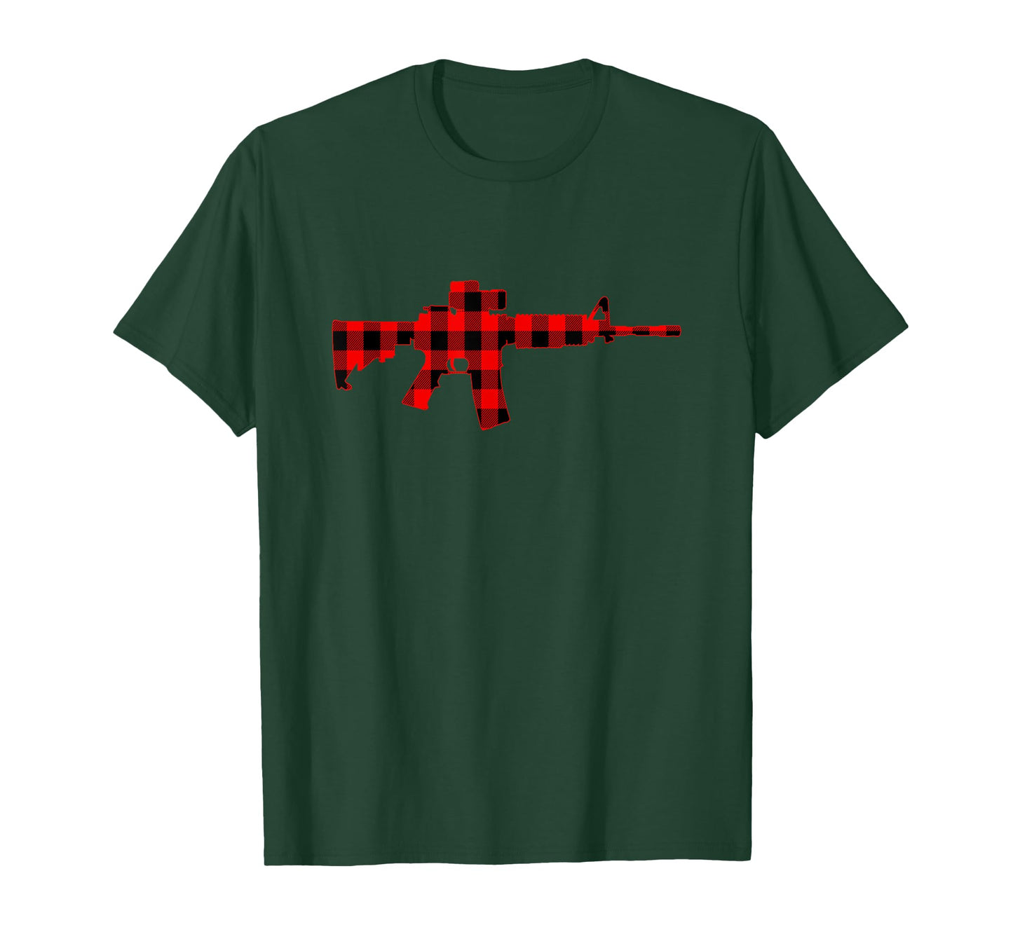 Plaid Christmas Gun Shirt - Tartan AR-15 Gift for Gun Lovers