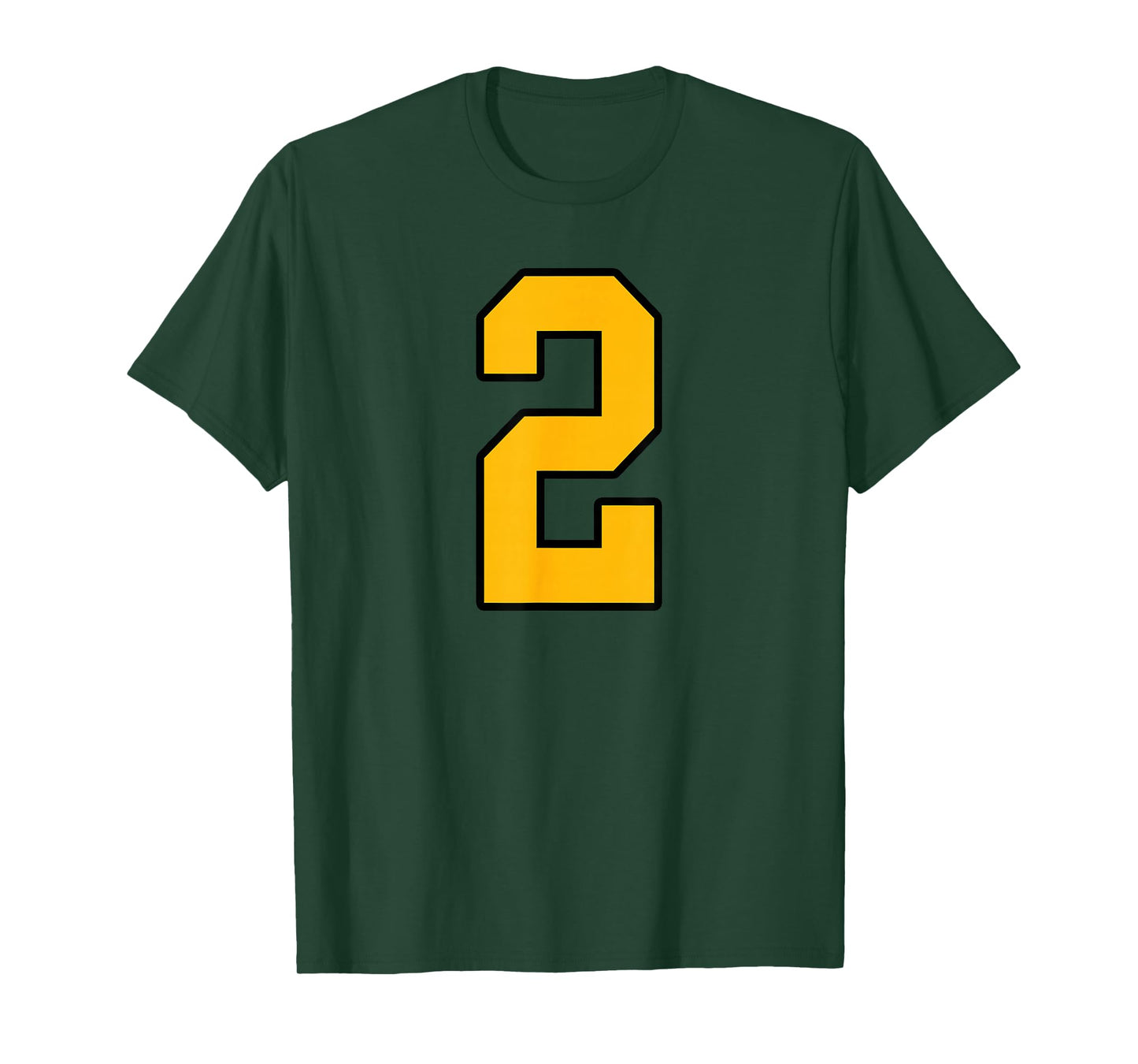Gold and Black Sports Number 2 Jersey Uniform Player T-Shirt