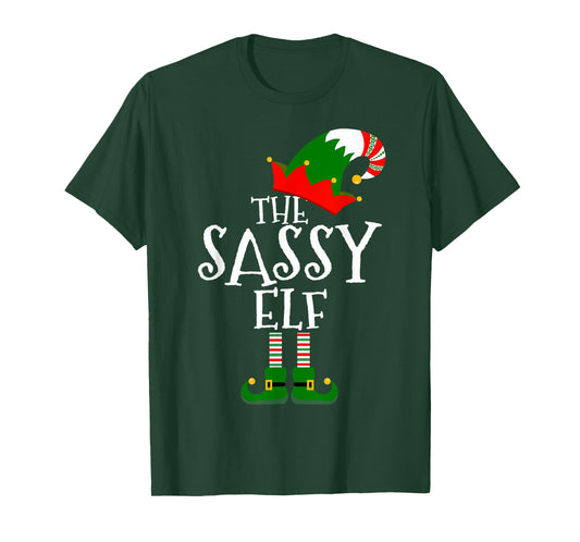 Funny The Sassy Elf Matching Family Group Gift Christmas T-Shirt