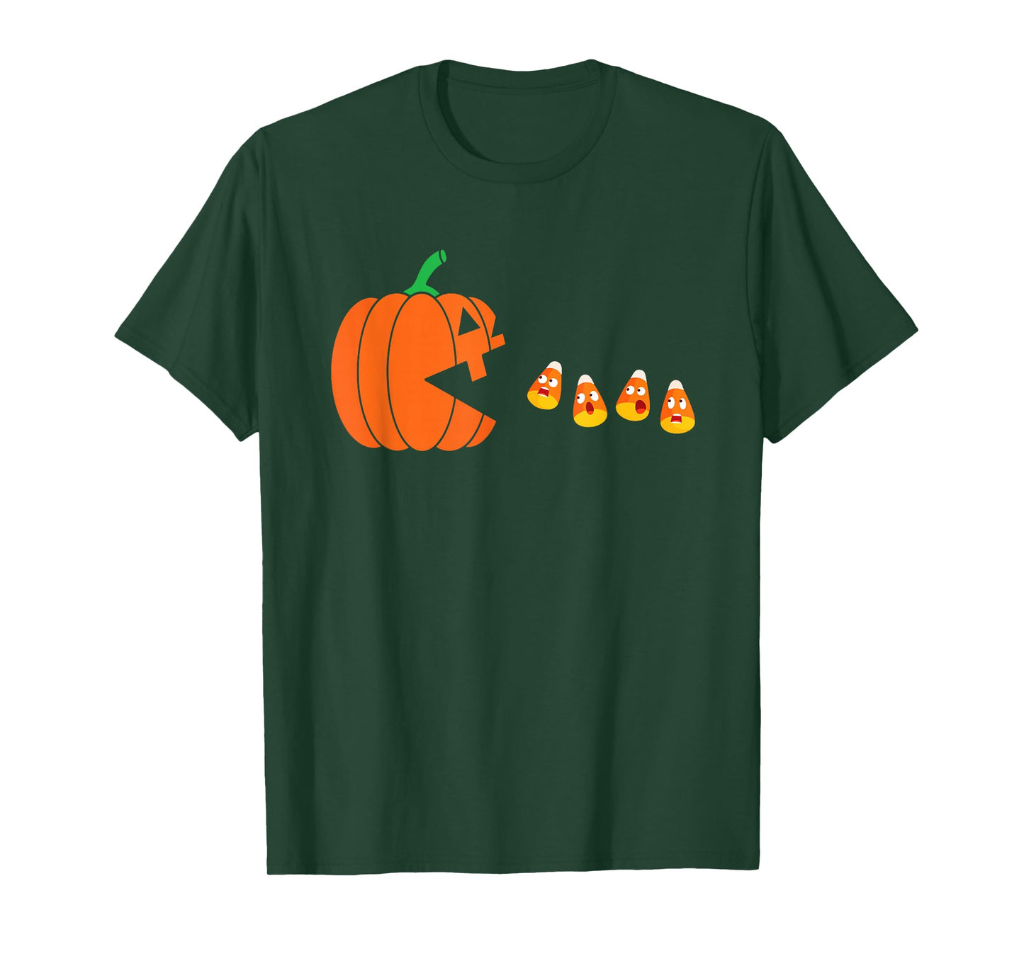 Pumpkin Eating Candy Corn Funny Candy Costume Halloween T-Shirt