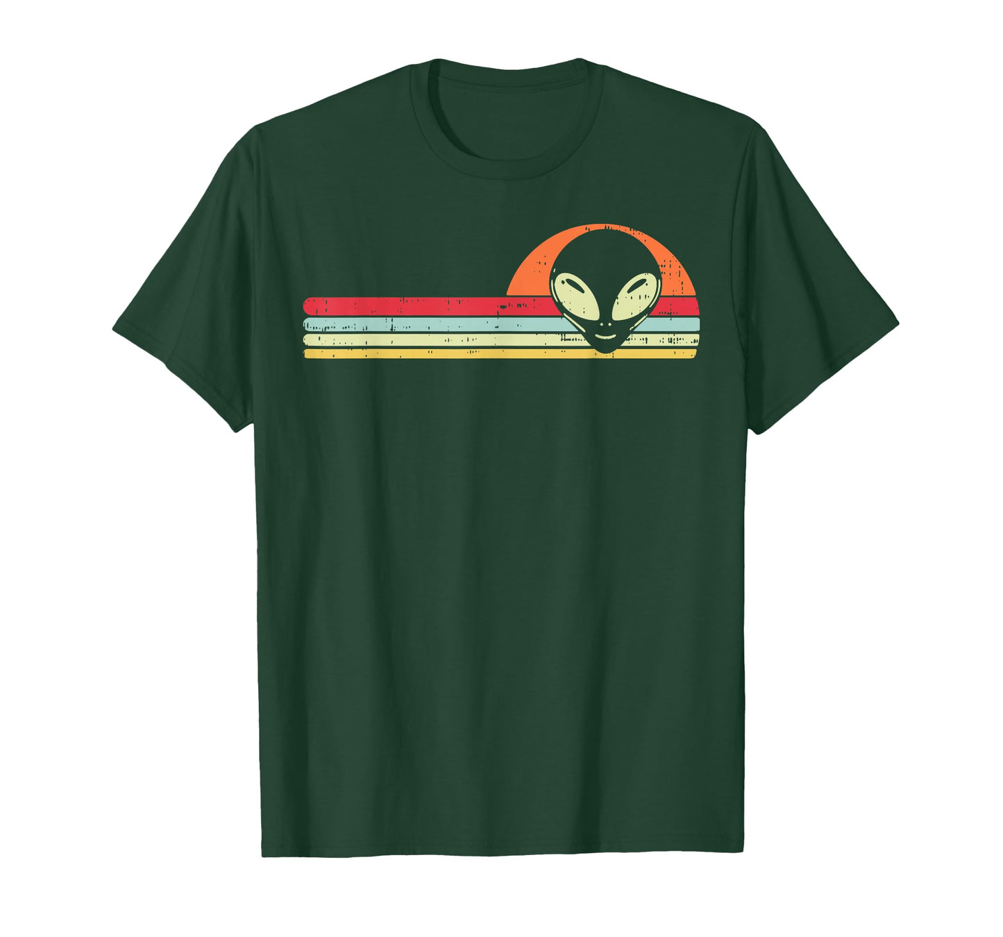 Alien Face Chest Sunset Retro Extraterrestrial Men Women Kid T-Shirt