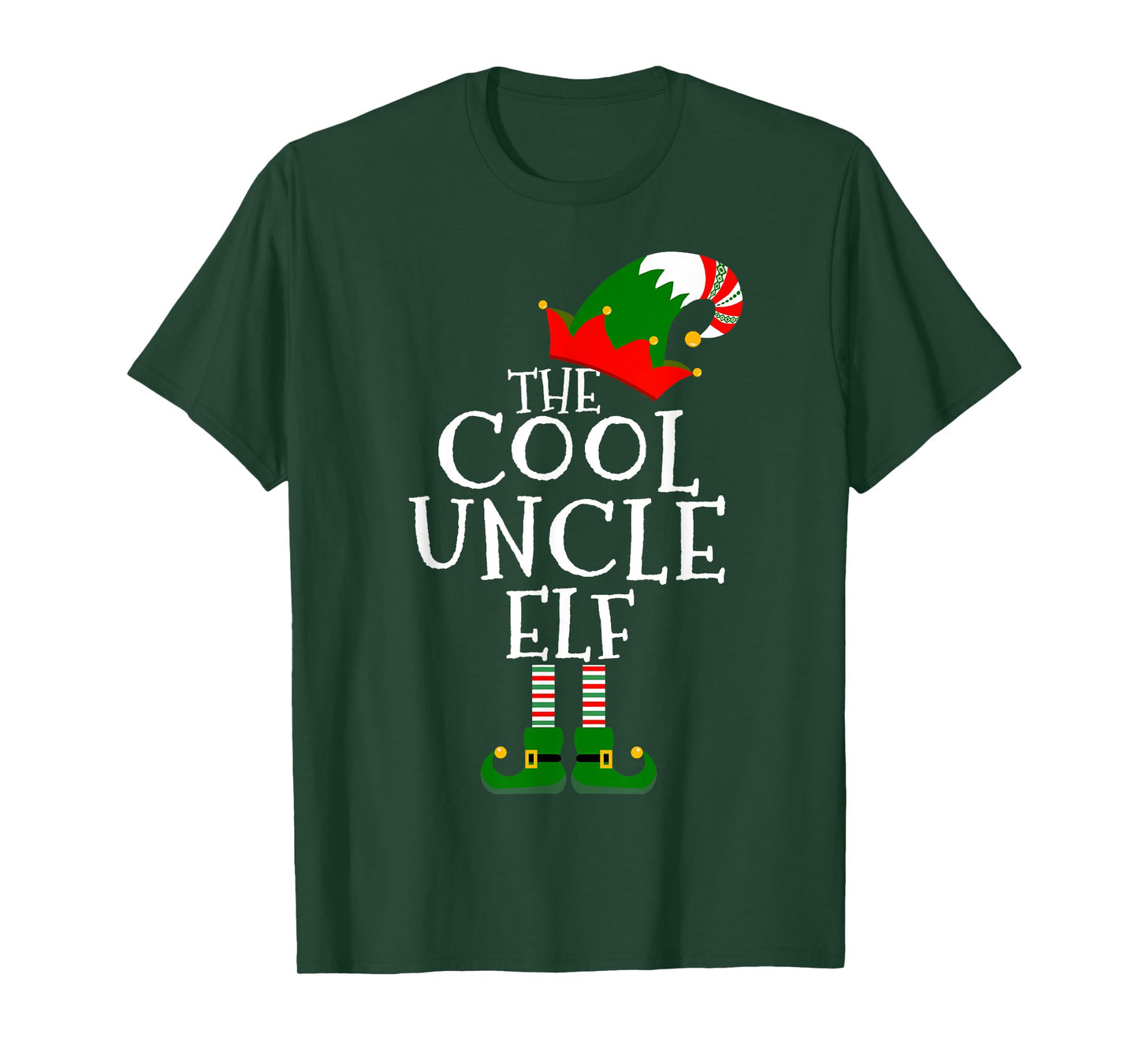 Fun The Cool Uncle Elf Gift Matching Family Group Christmas T-Shirt